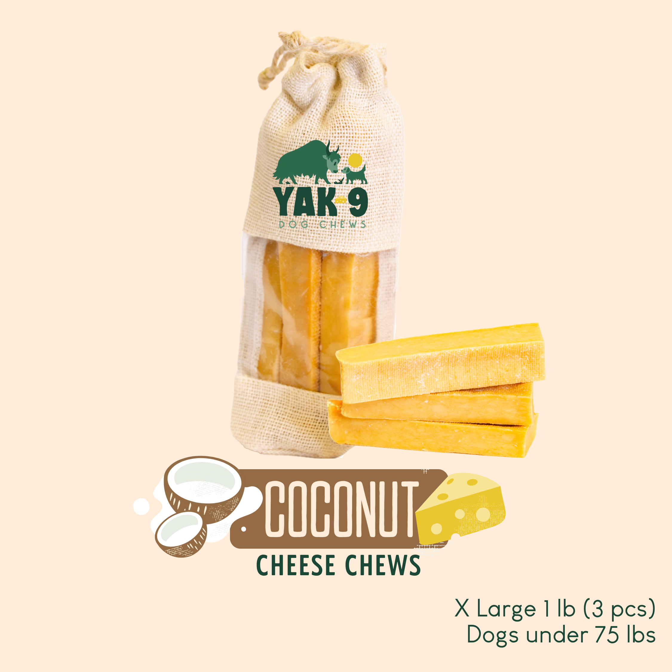 Coconut Cheese Chews for Dogs - Elite Pet Collective