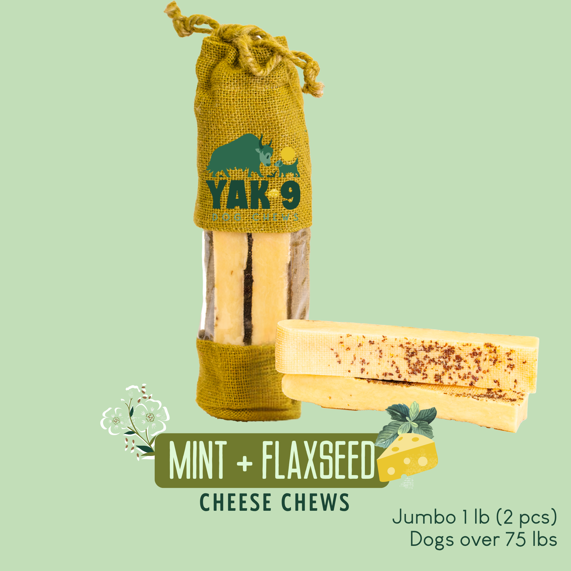Flaxseed & Mint Cheese Chews for Dogs - Elite Pet Collective