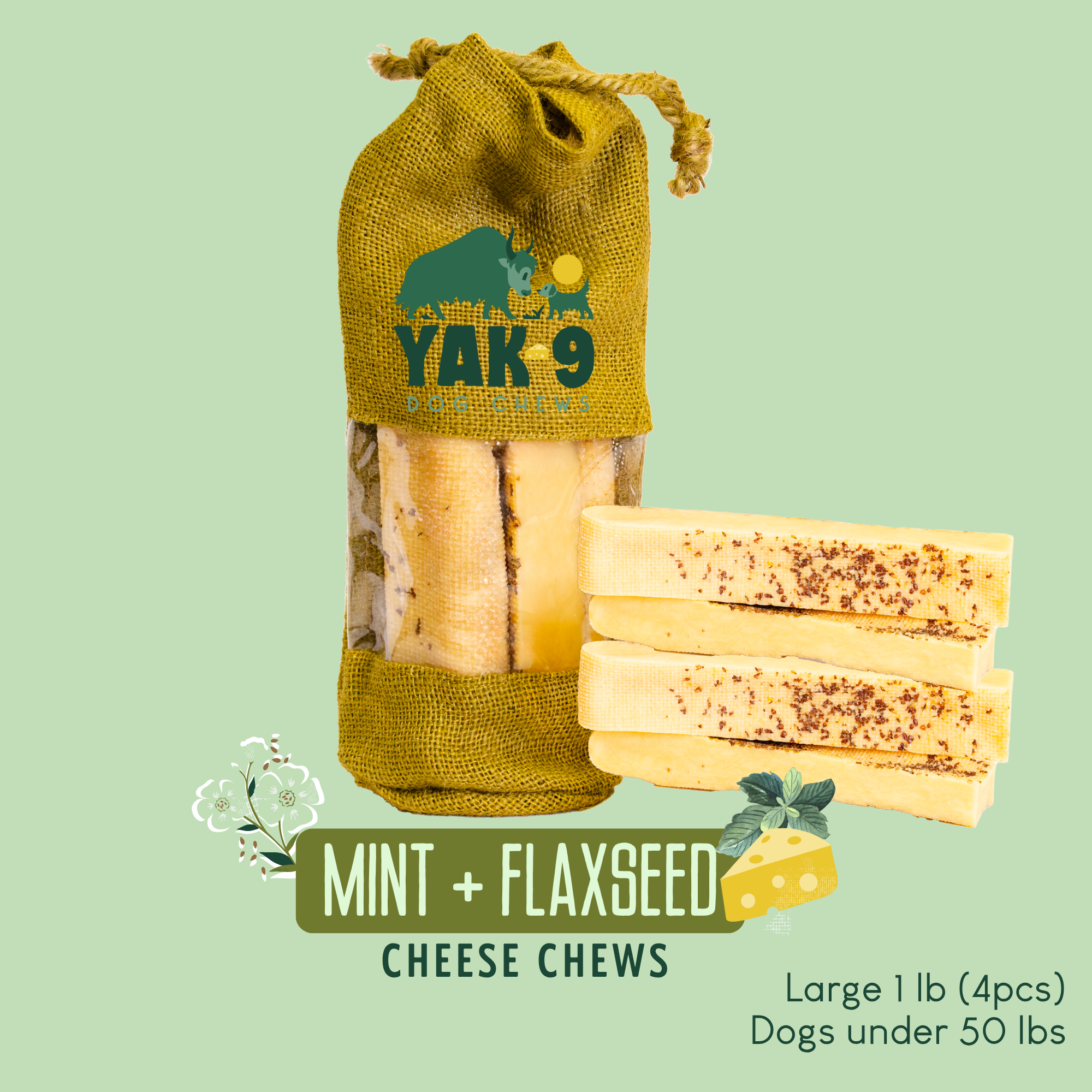 Flaxseed & Mint Cheese Chews for Dogs - Elite Pet Collective