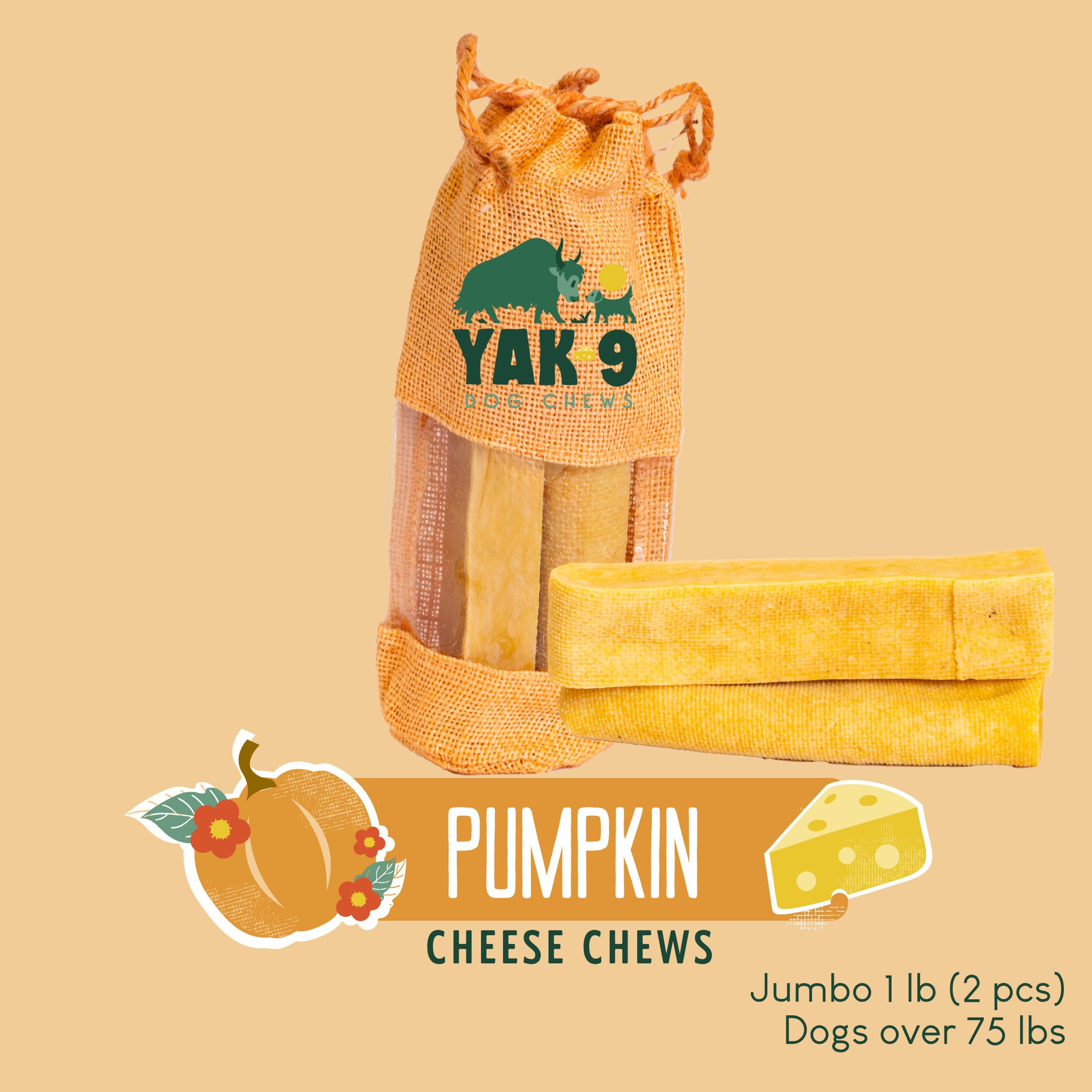 Pumpkin Cheese Chews for Dogs - Elite Pet Collective