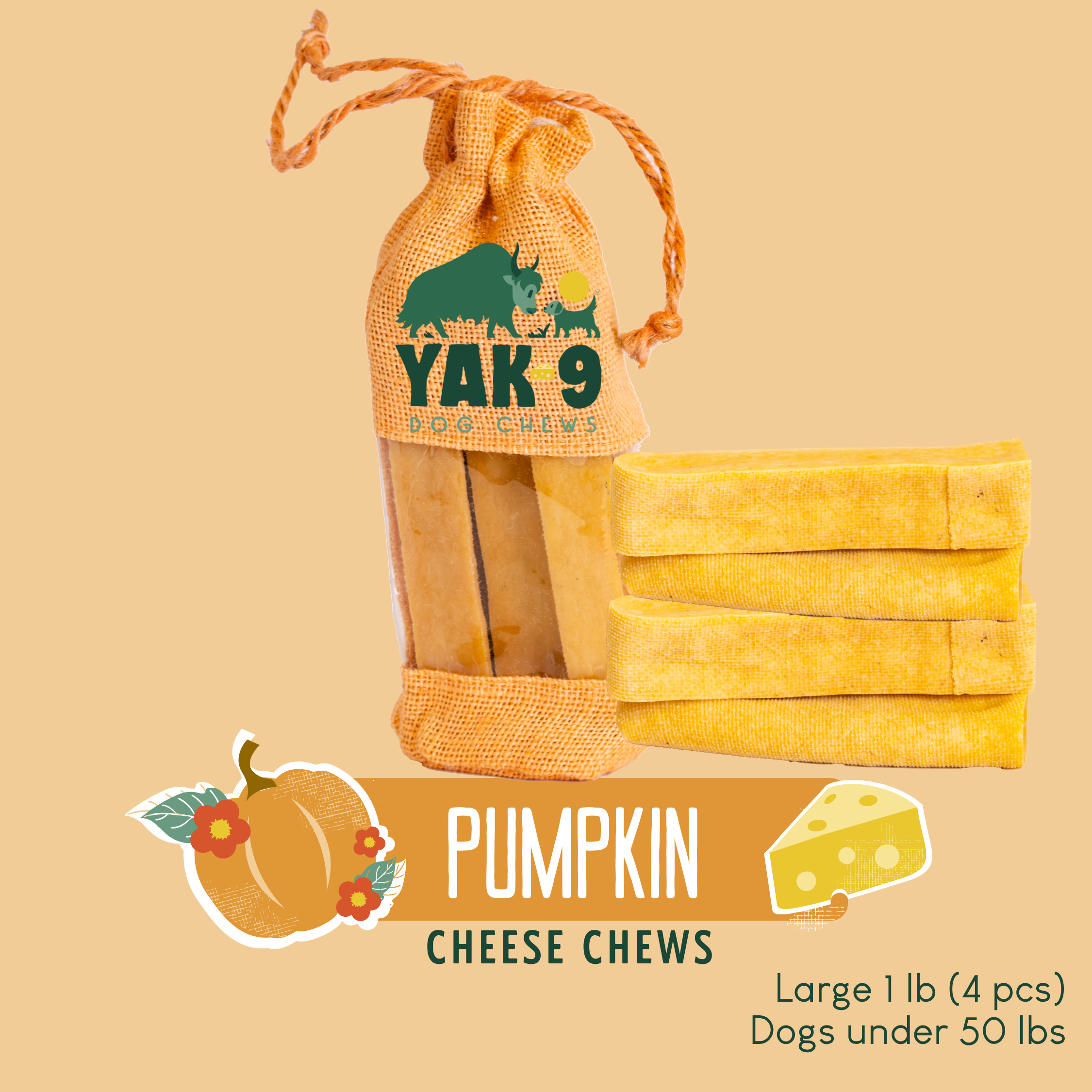 Pumpkin Cheese Chews for Dogs - Elite Pet Collective