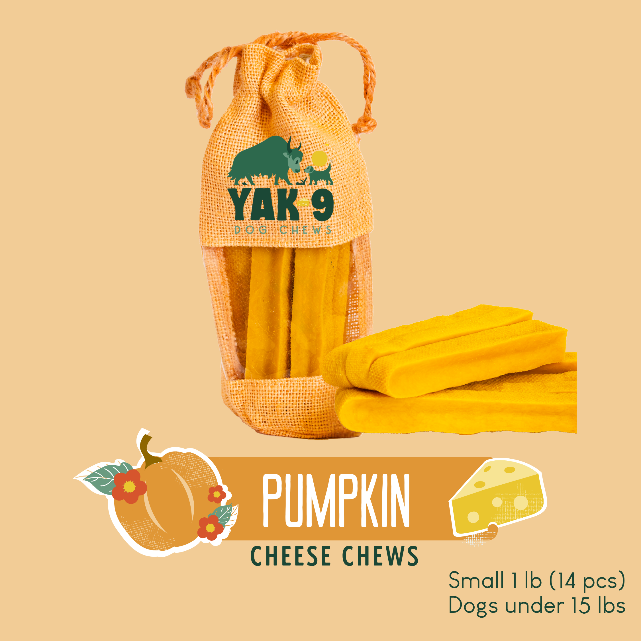 Pumpkin Cheese Chews for Dogs - Elite Pet Collective