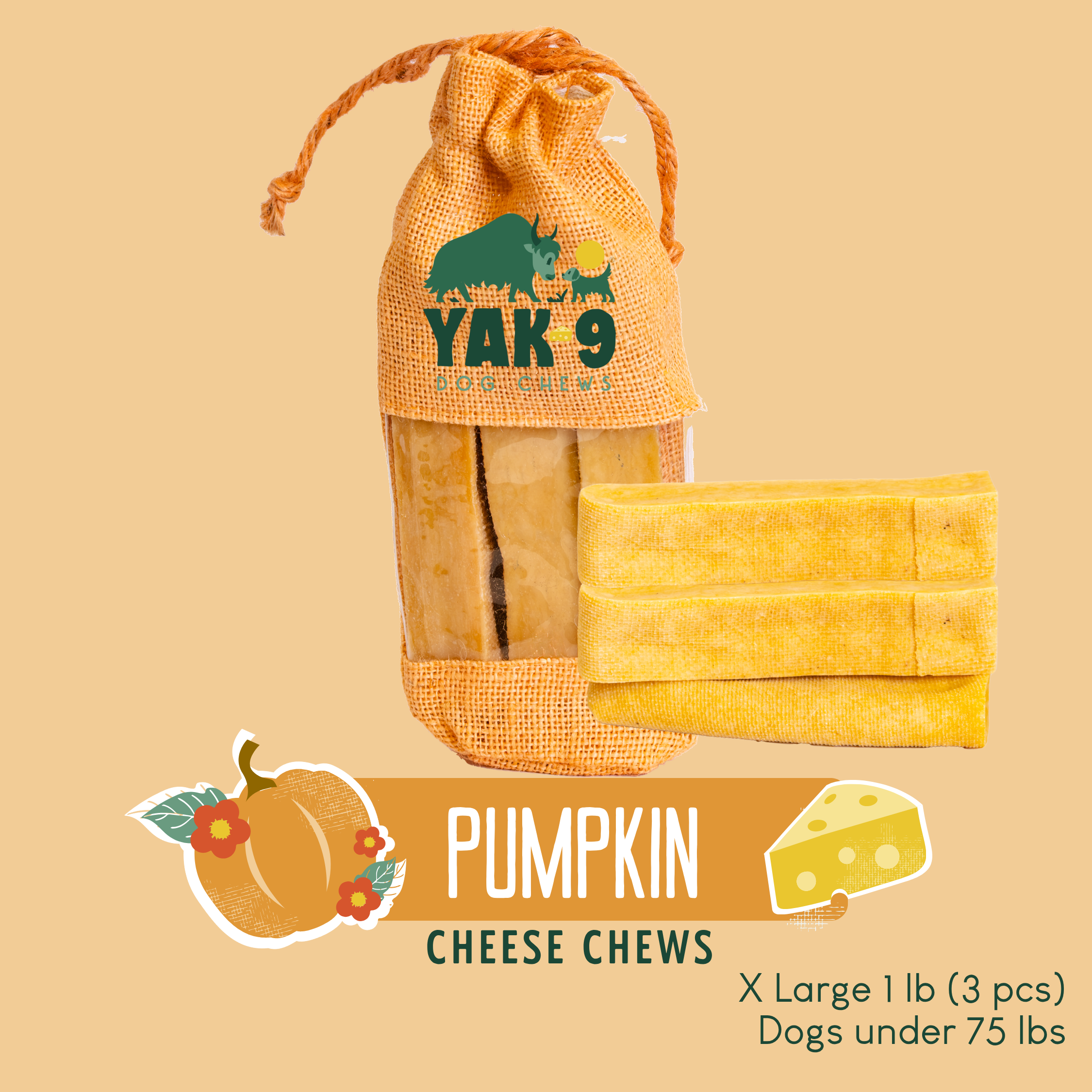 Pumpkin Cheese Chews for Dogs - Elite Pet Collective