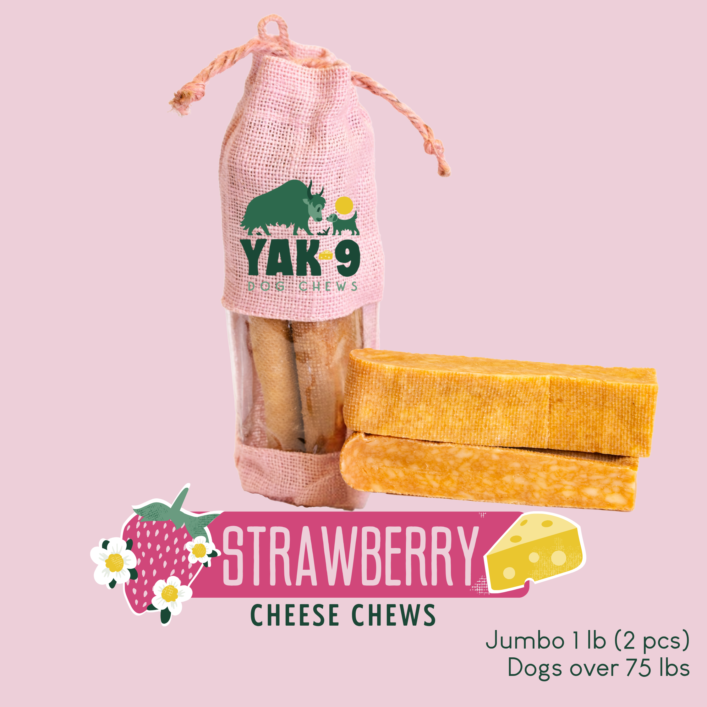 Strawberry Cheese Chews for Dogs - Elite Pet Collective