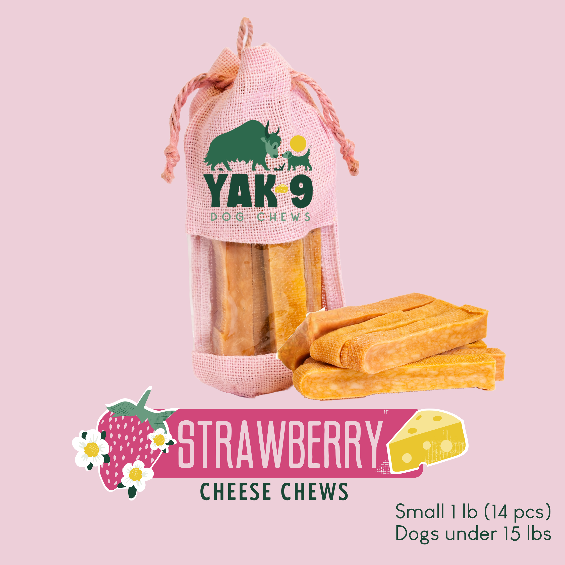 Strawberry Cheese Chews for Dogs - Elite Pet Collective