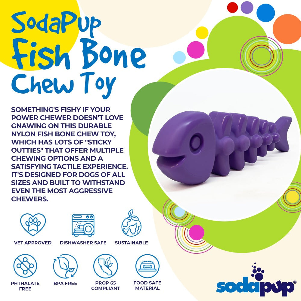 Fish Bone Nylon Dog Toy for Aggressive Chewers | USA Made | SodaPup - Elite Pet Collective