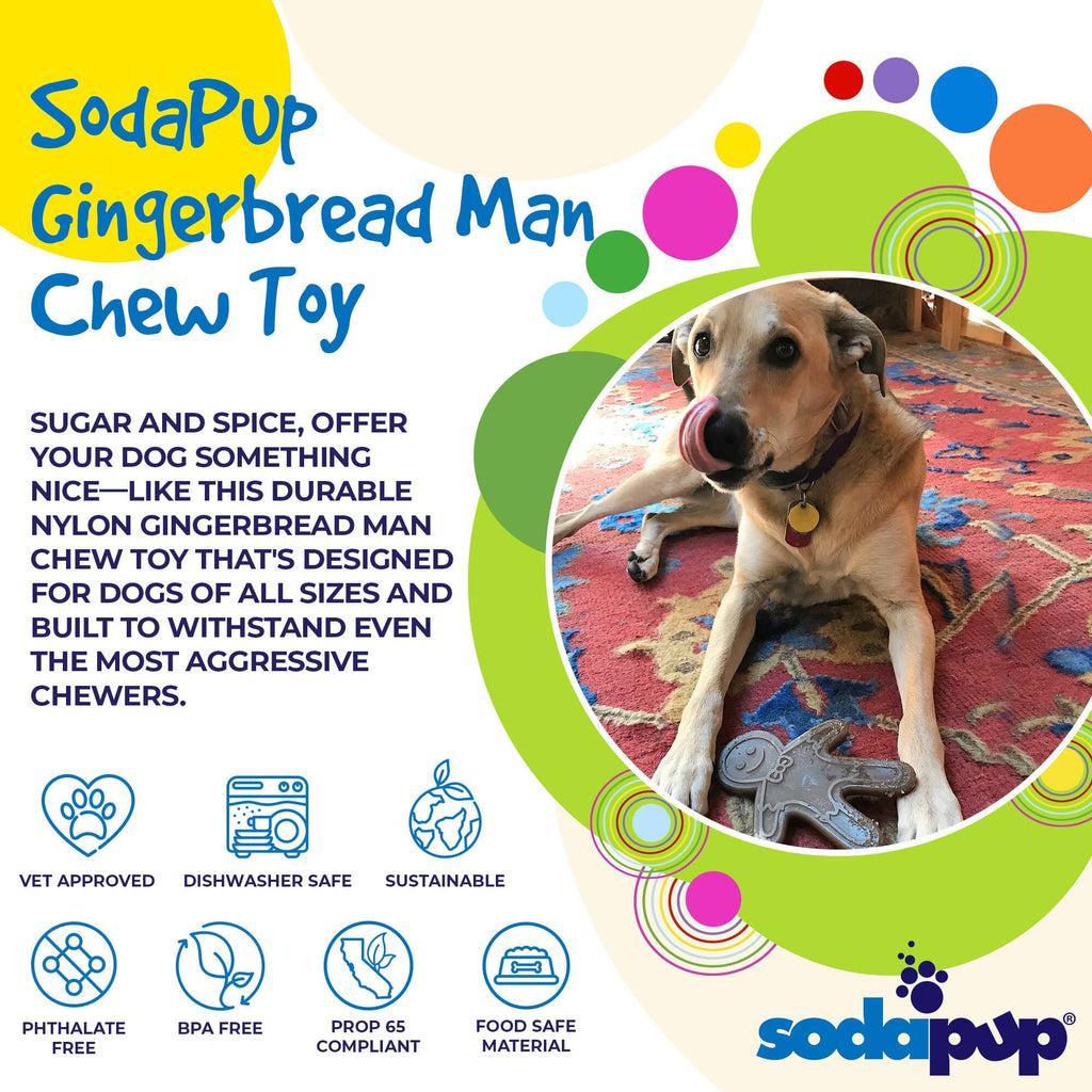 Gingerbread Man Nylon Dog Chew Toy for Aggressive Chewers | USA Made - Elite Pet Collective