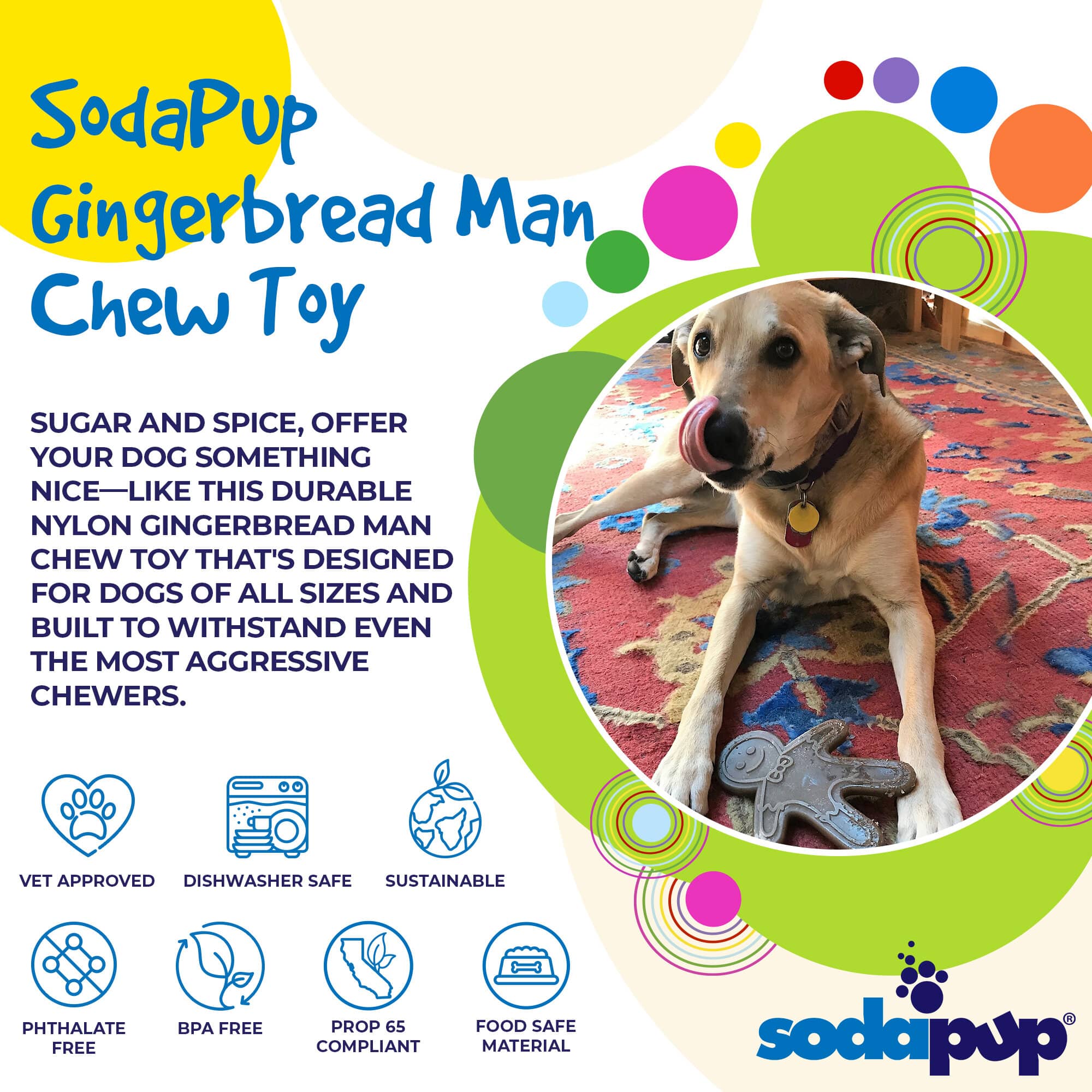 Gingerbread Man Nylon Dog Chew Toy for Aggressive Chewers | USA Made - Elite Pet Collective