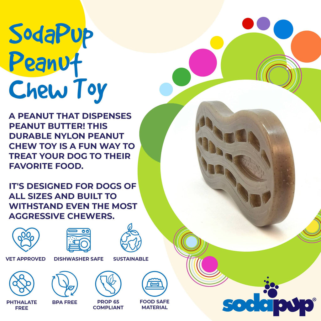 Peanut Nylon Dog Chew Toy | Ultra-Durable for Aggressive Chewers | SodaPup - Elite Pet Collective