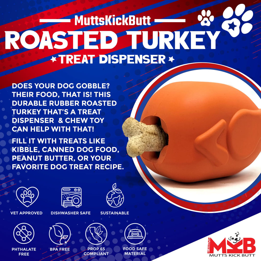 Roasted Turkey Dog Chew Toy & Treat Dispenser - USA Made | SodaPup - Elite Pet Collective