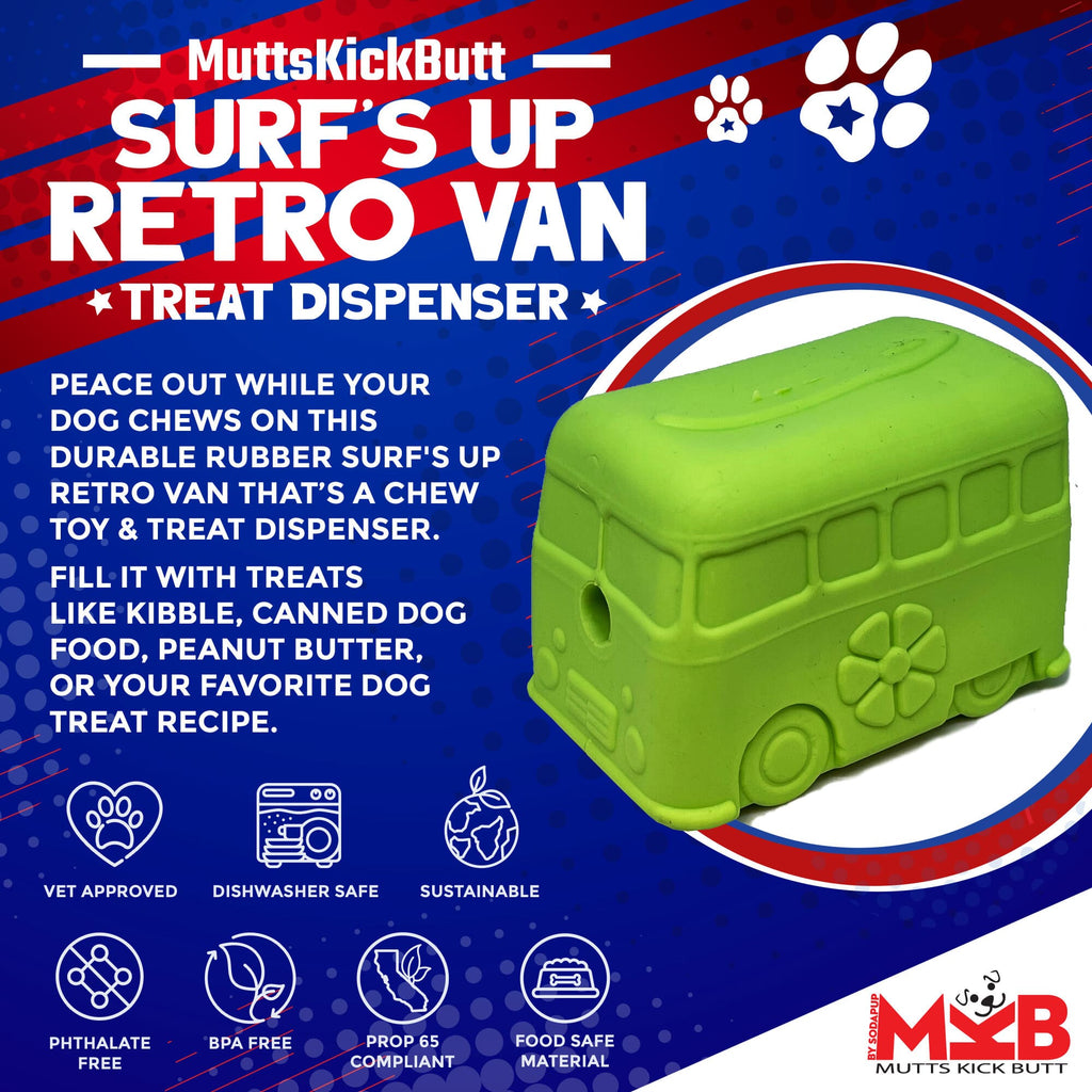 Surf's Up! Retro Van Dog Toy - Durable Chew Toy for Large Dogs | USA Made - Elite Pet Collective