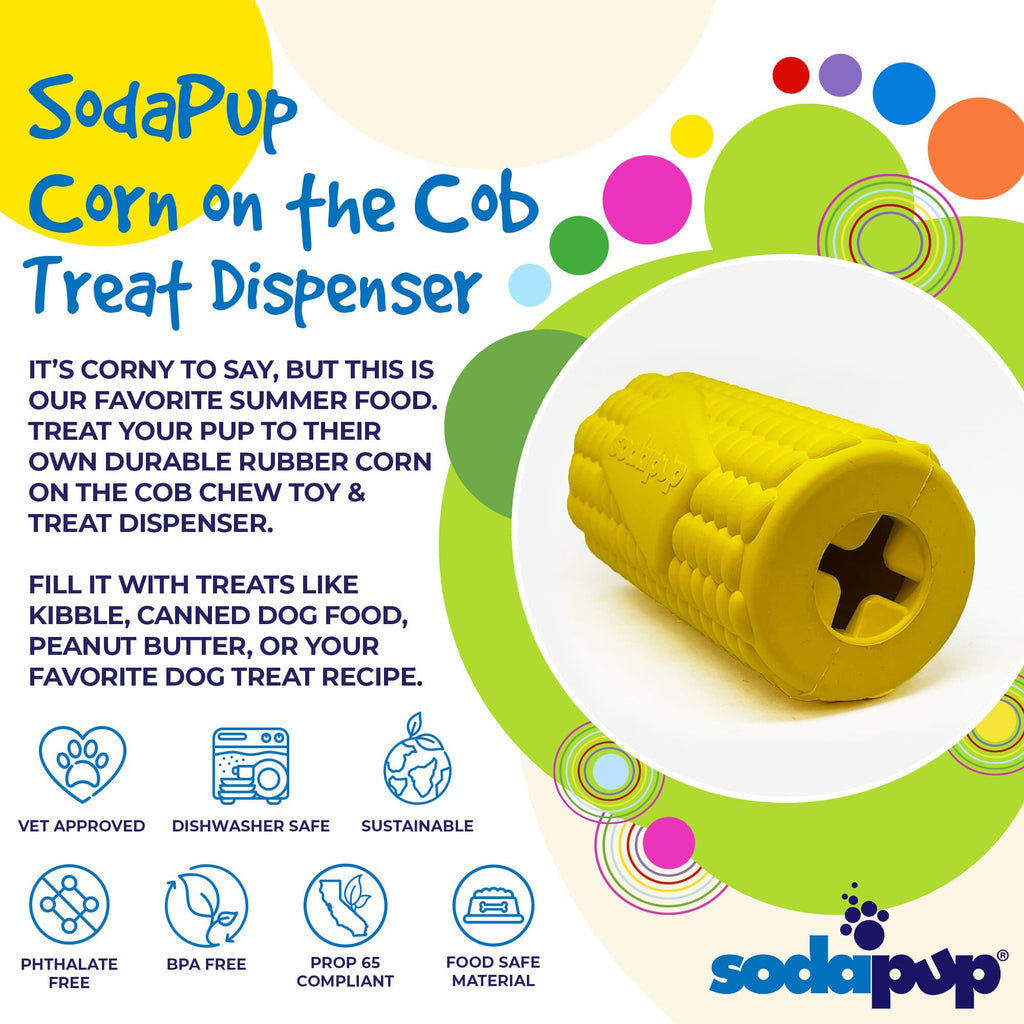 Corn on the Cob Dog Toy - Durable Rubber Treat Dispenser | USA Made - Elite Pet Collective