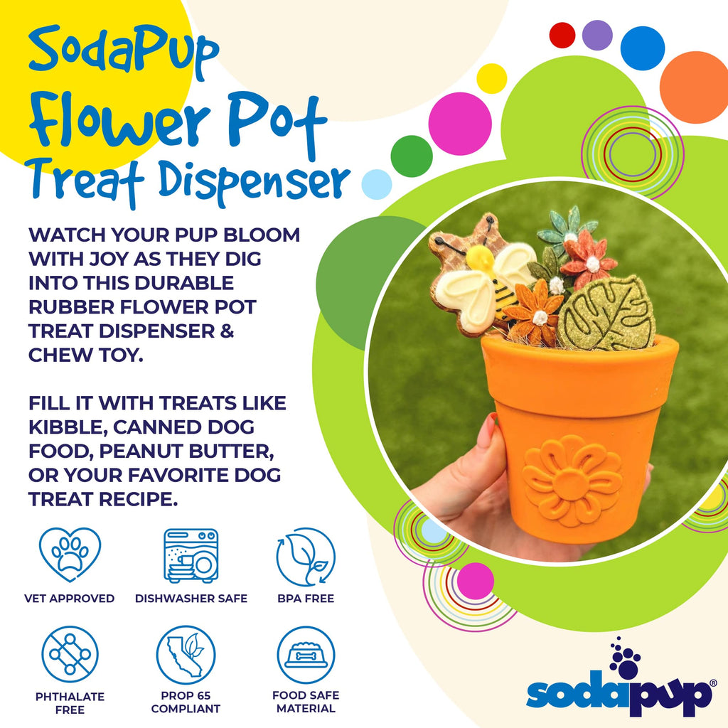 Large Flower Pot eCup Dog Treat Dispenser | Durable USA-Made Enrichment Toy | SodaPup - Elite Pet Collective