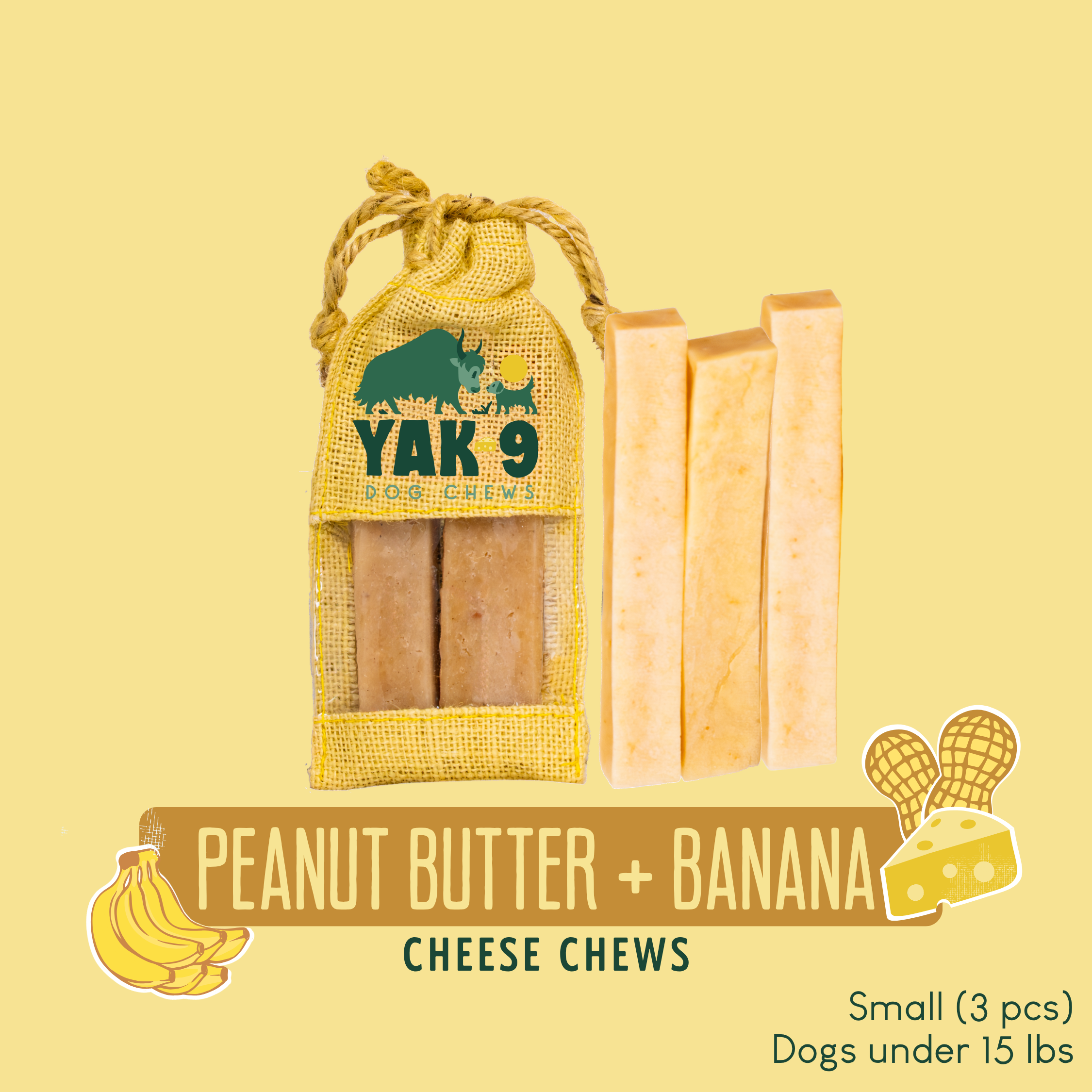 Peanut Butter & Banana Chews for Dogs - Elite Pet Collective
