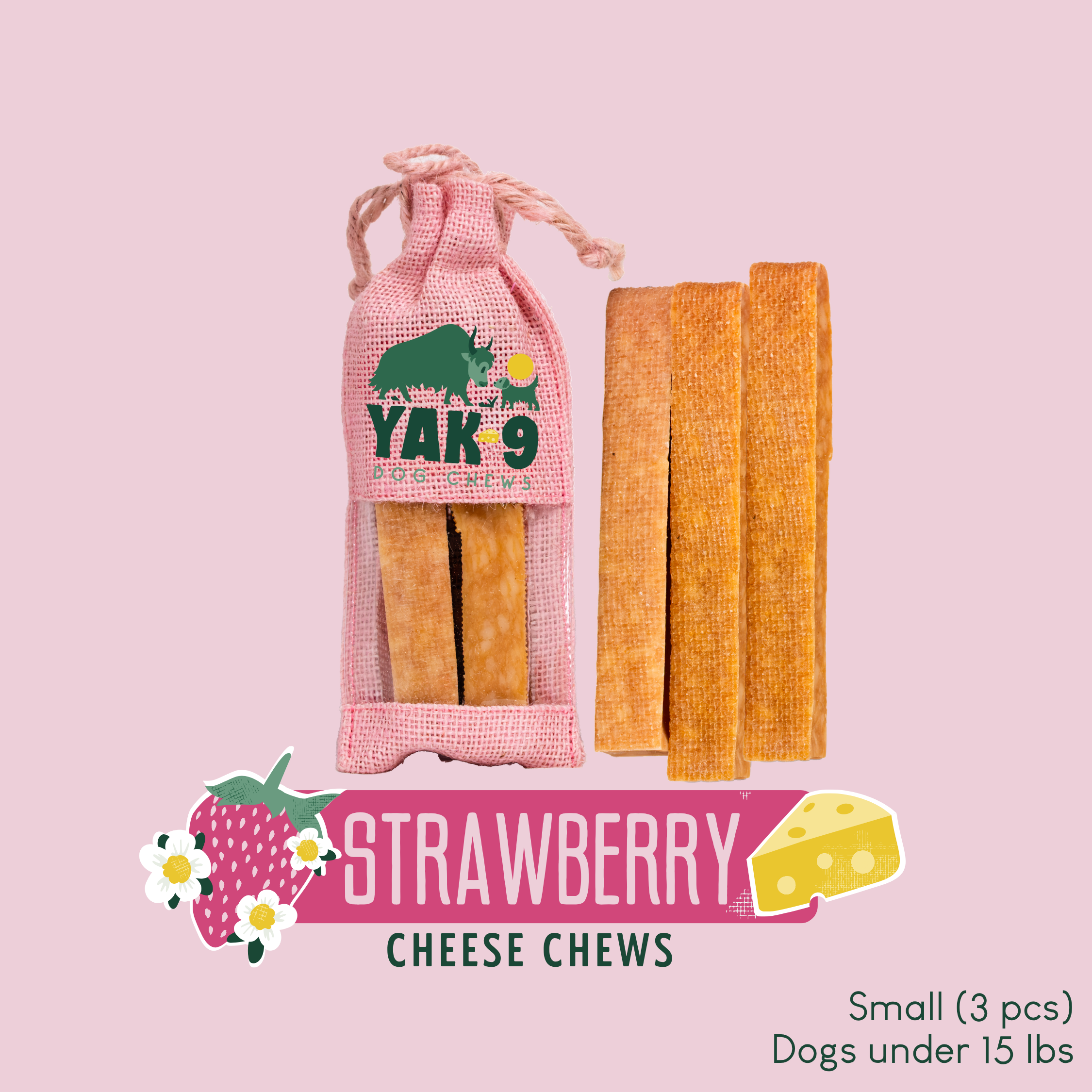Strawberry Cheese Chews for Dogs - Elite Pet Collective