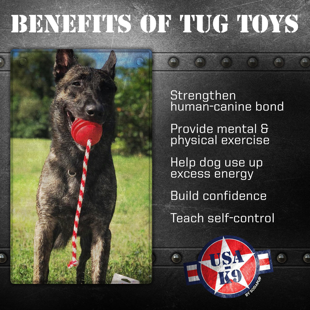 USA-K9 Stars and Stripes Rubber Dog Toy | K9 Handler Reward Toy | Red | USA Made - Elite Pet Collective