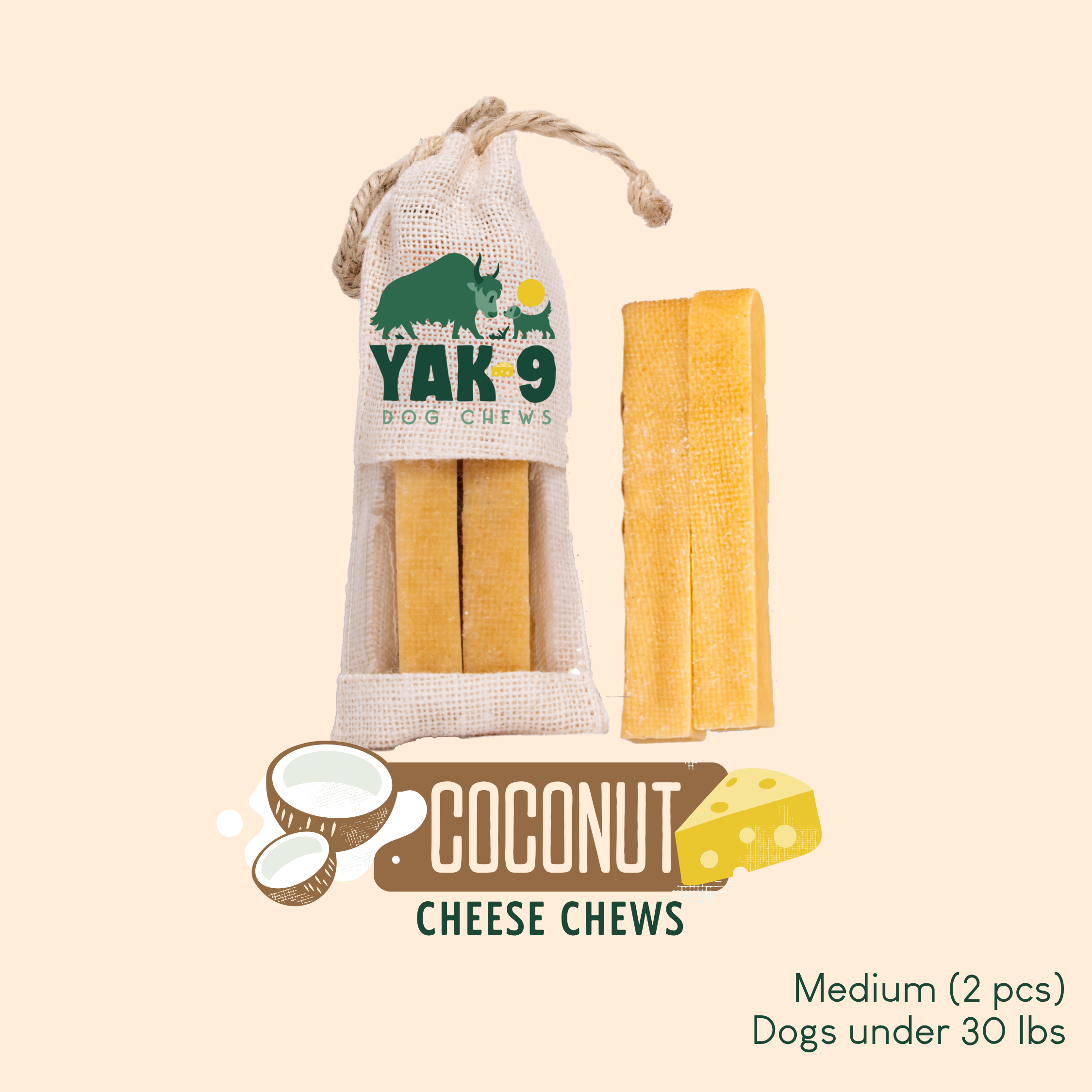 Coconut Cheese Chews for Dogs - Elite Pet Collective