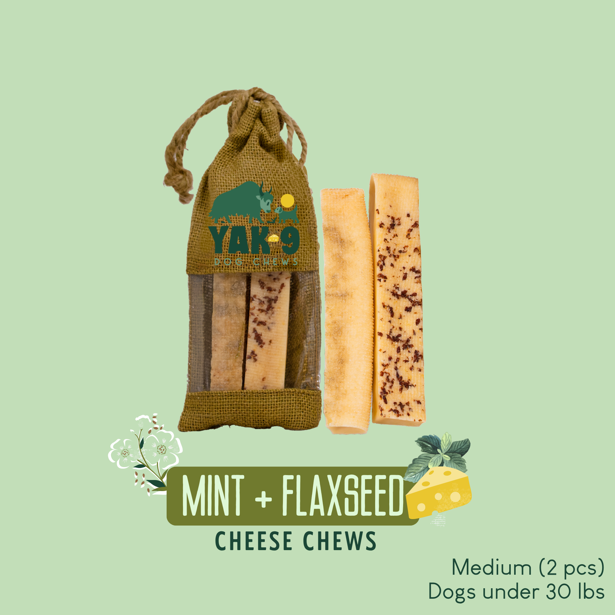 Flaxseed & Mint Cheese Chews for Dogs - Elite Pet Collective