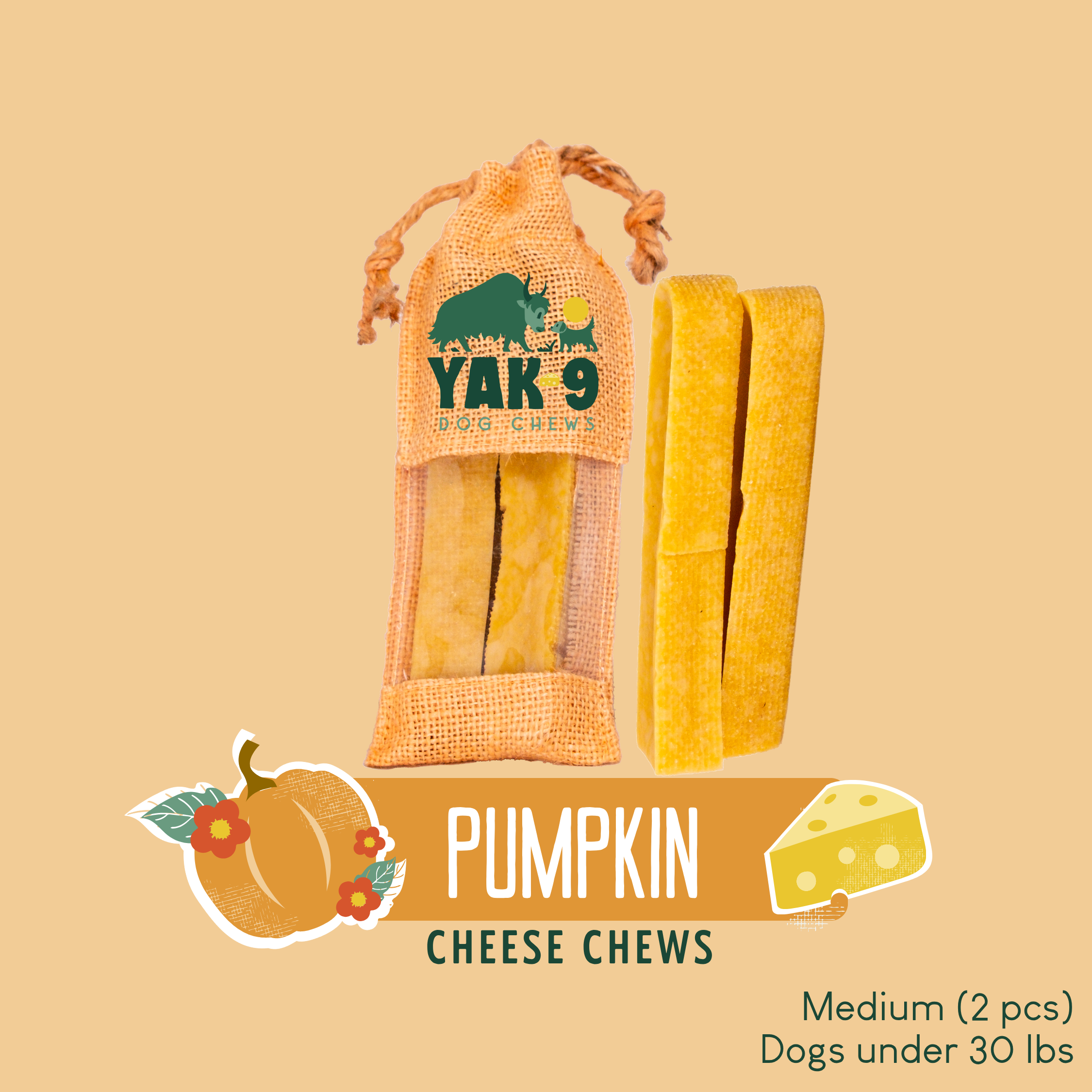 Pumpkin Cheese Chews for Dogs - Elite Pet Collective