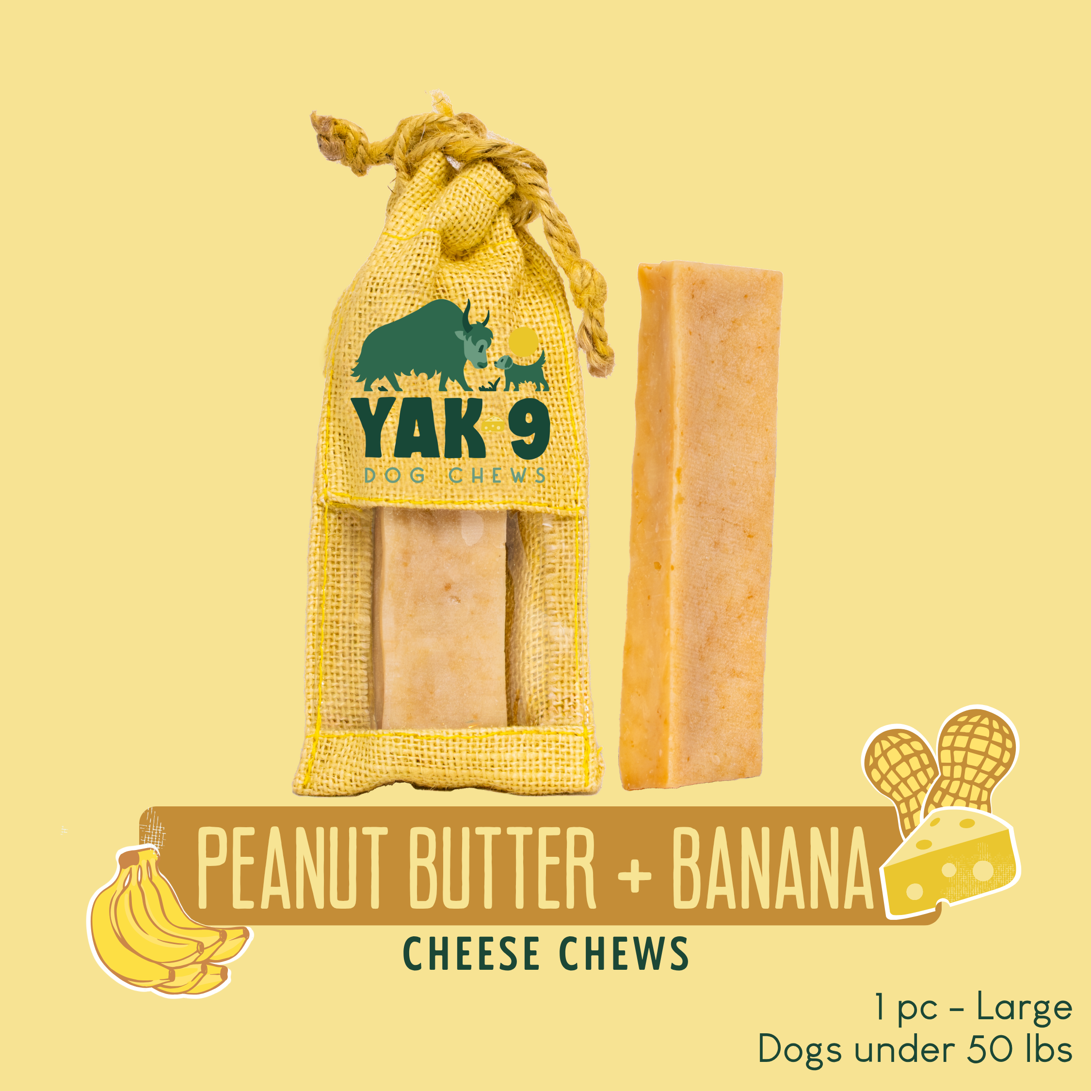 Peanut Butter & Banana Chews for Dogs - Elite Pet Collective