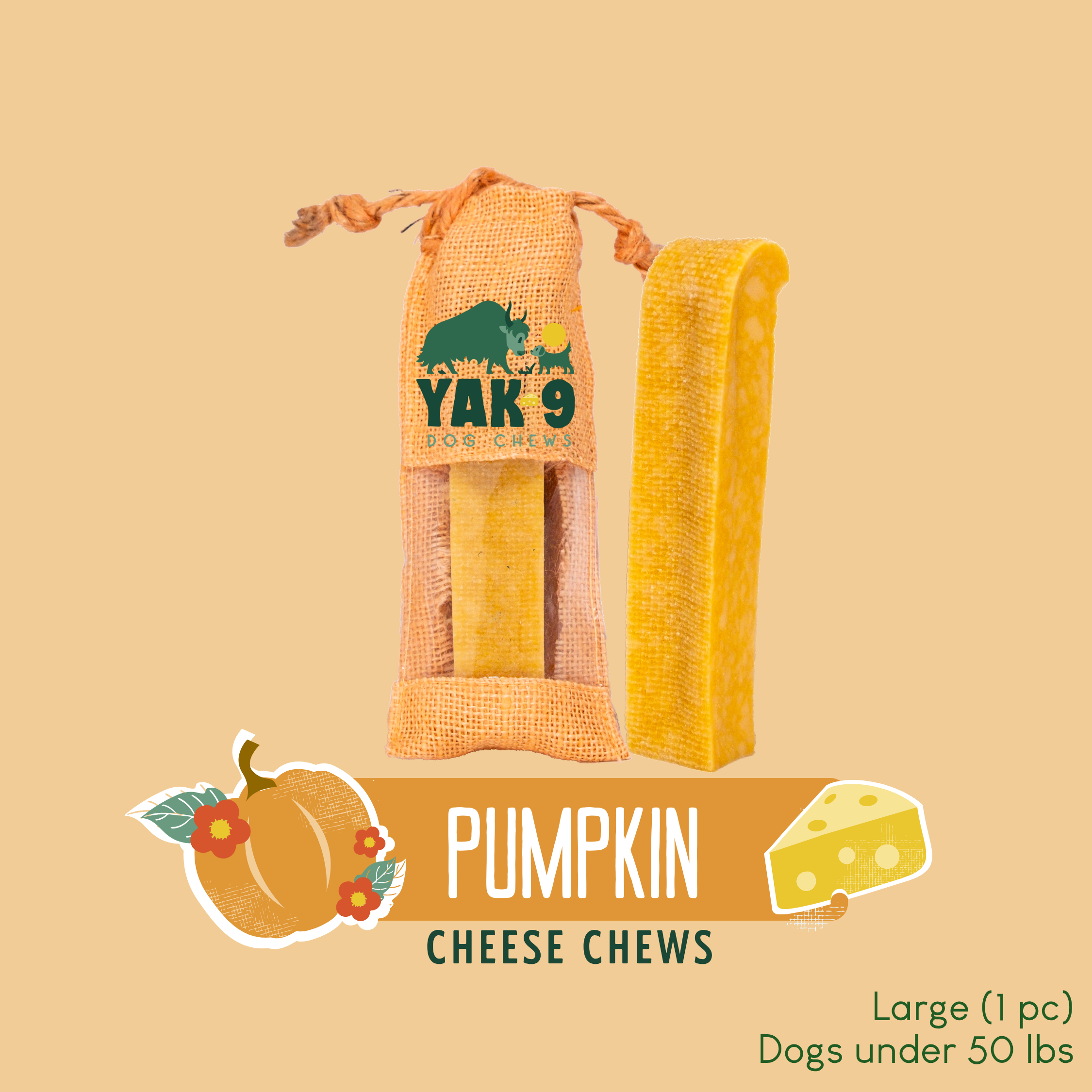 Pumpkin Cheese Chews for Dogs - Elite Pet Collective