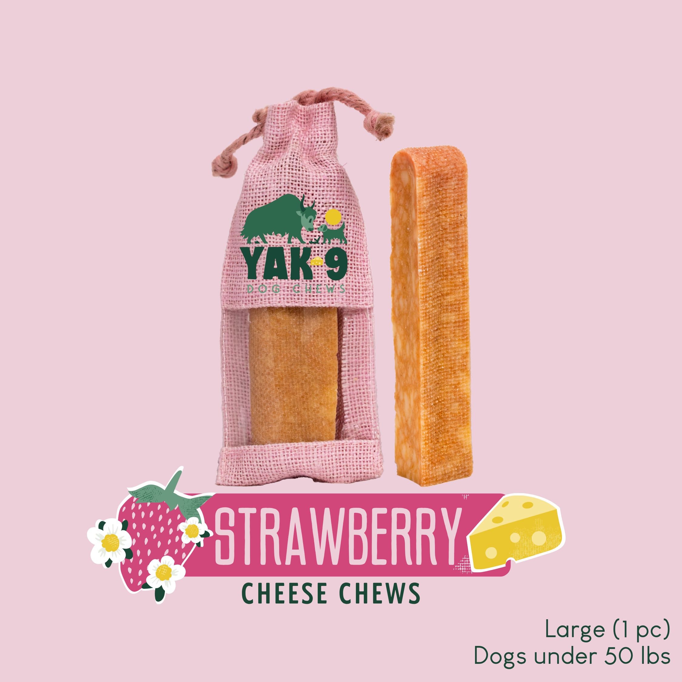 Strawberry Cheese Chews for Dogs - Elite Pet Collective