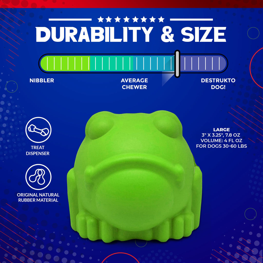Bull Frog Dog Chew Toy & Treat Dispenser - USA Made | SodaPup - Elite Pet Collective