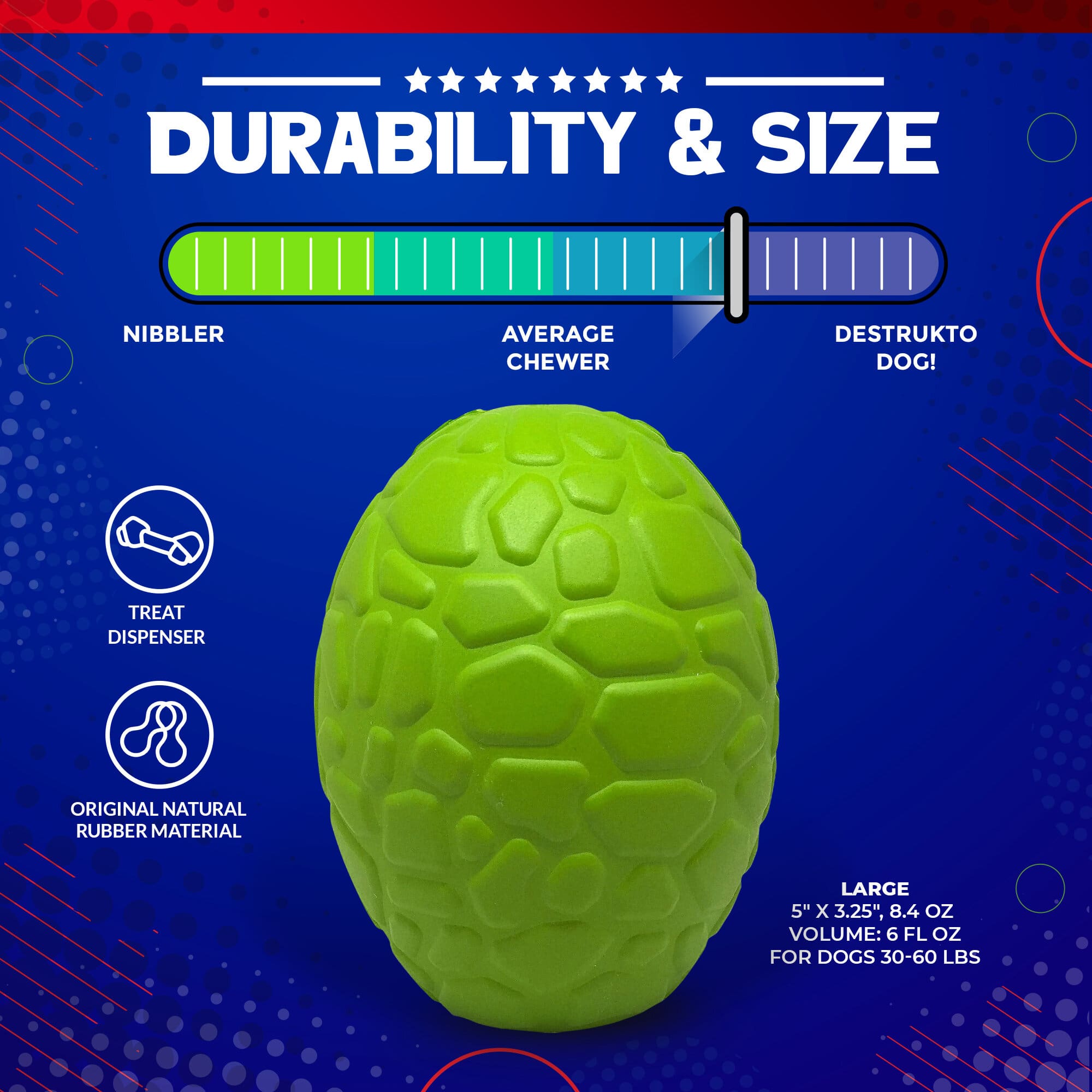 Dinosaur Egg Dog Chew Toy & Treat Dispenser - USA Made | SodaPup - Elite Pet Collective