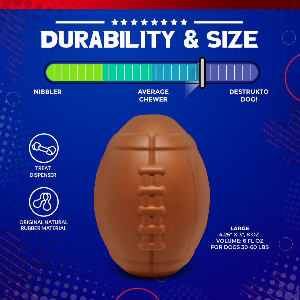 Football Dog Chew Toy & Treat Dispenser - USA Made | SodaPup - Elite Pet Collective