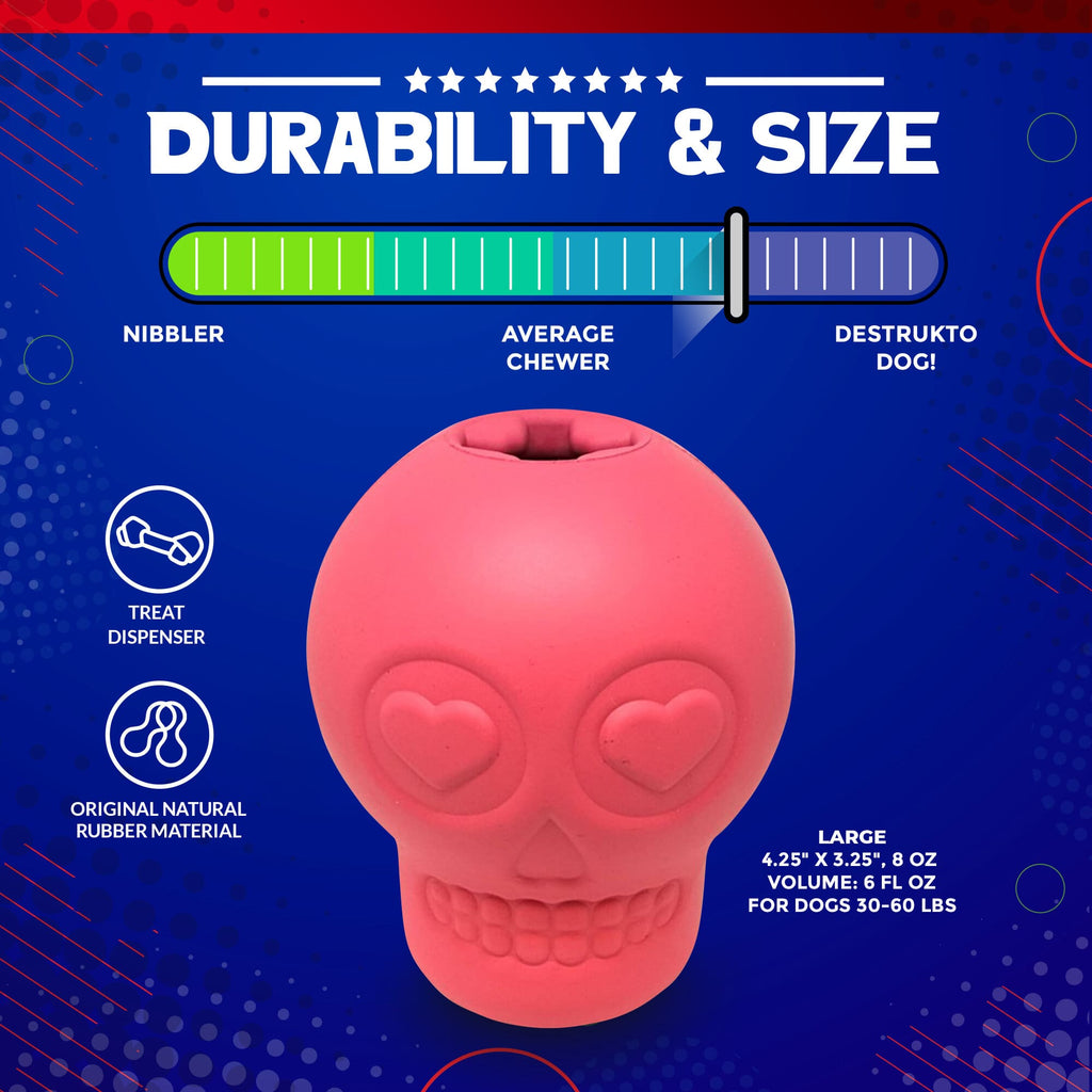 Sugar Skull Dog Chew Toy & Treat Dispenser - USA Made | SodaPup - Elite Pet Collective