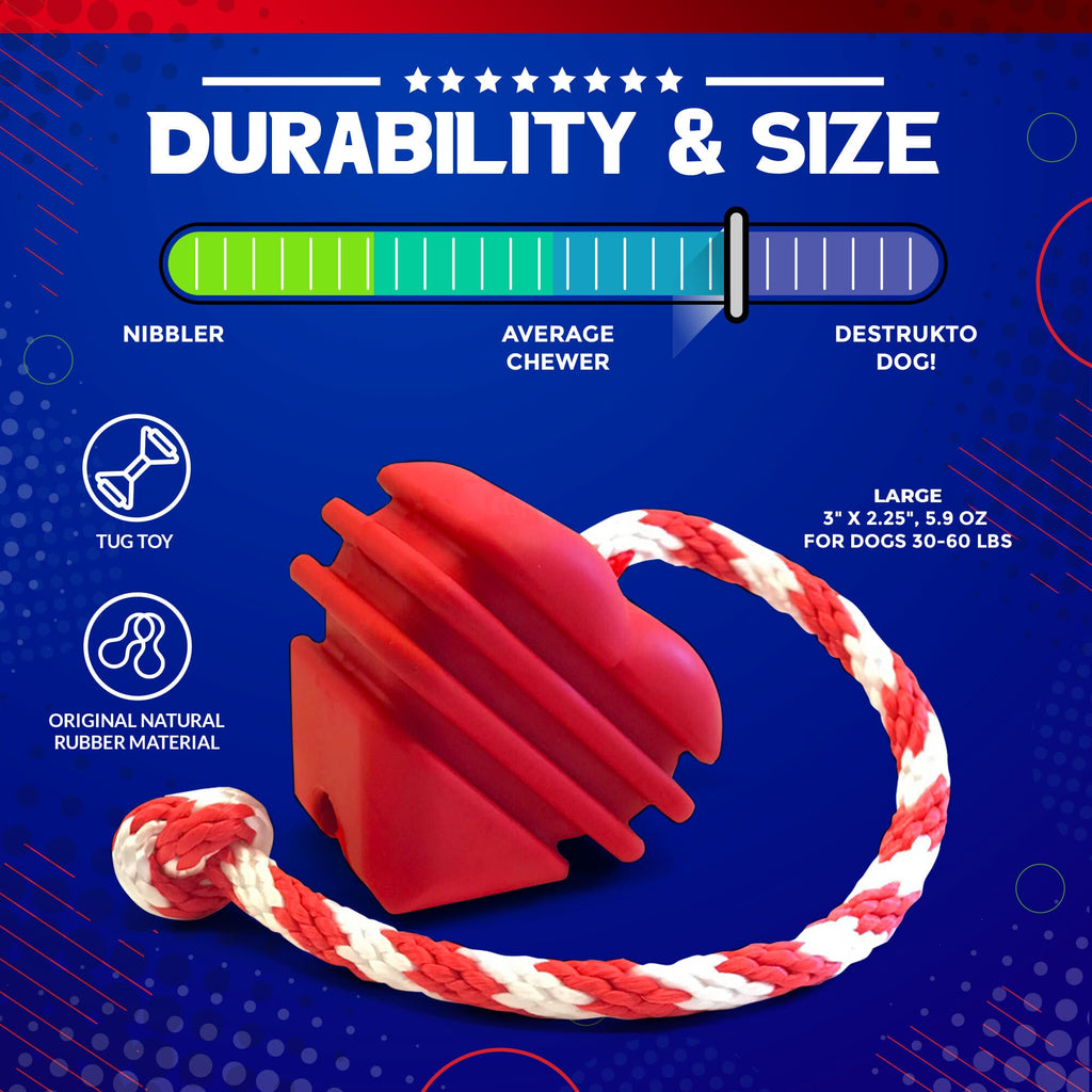 Heart on a String Dog Toy - Durable Rubber Tug Toy for Large Dogs | USA Made - Elite Pet Collective