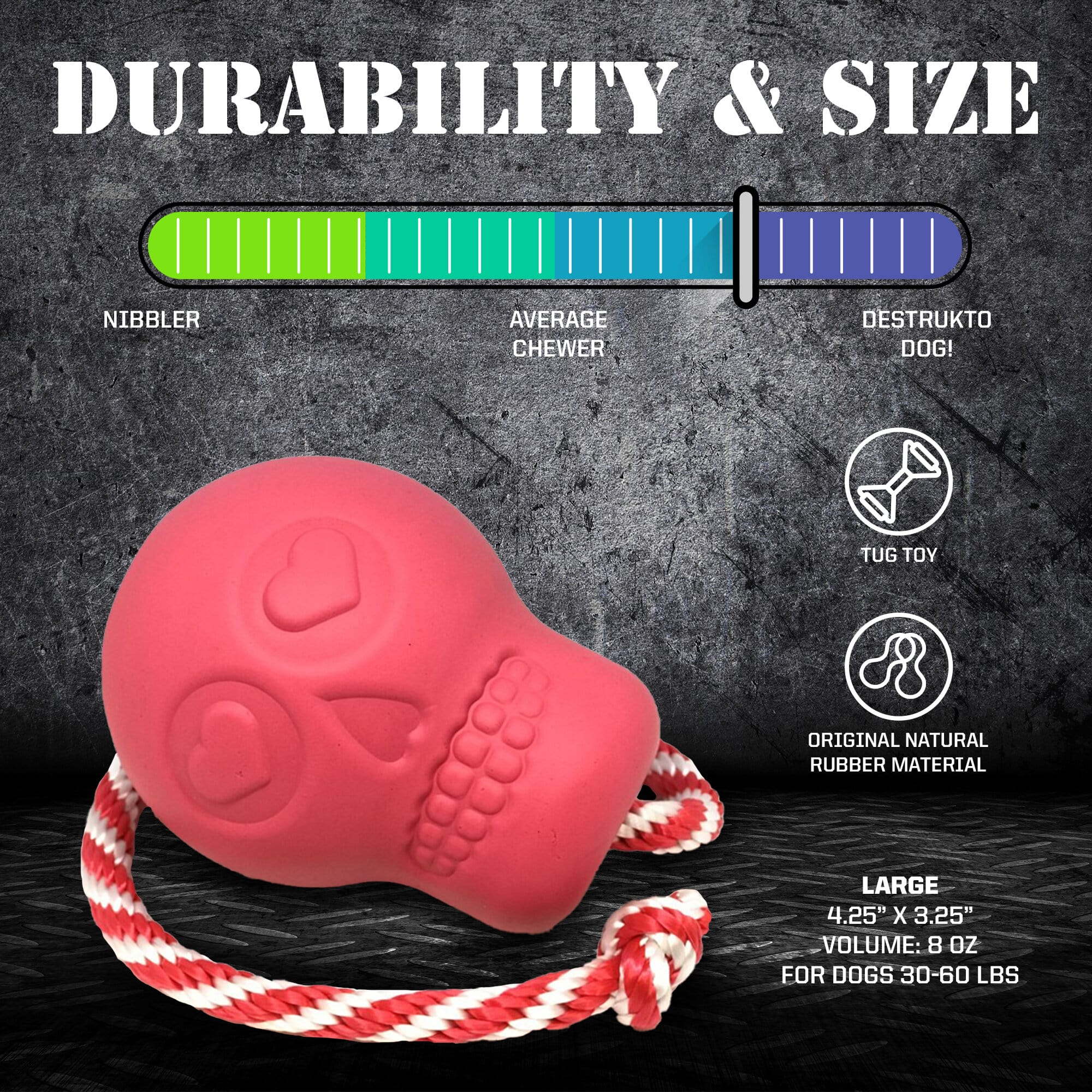 USA-K9 Skull Dog Chew Toy & Treat Dispenser - Made in USA | SodaPup - Elite Pet Collective