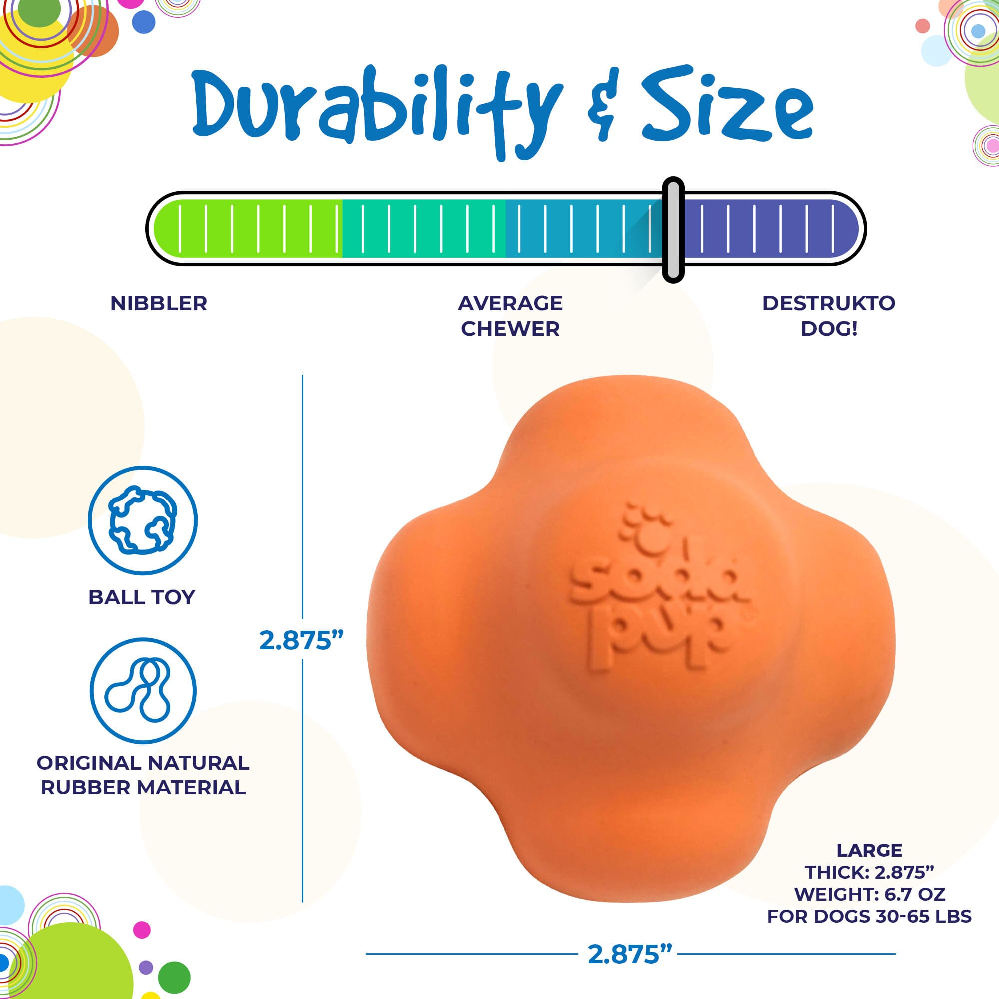 Crazy Bounce Rubber Dog Chew Toy for Power Chewers | Retrieving Ball | USA Made - Elite Pet Collective