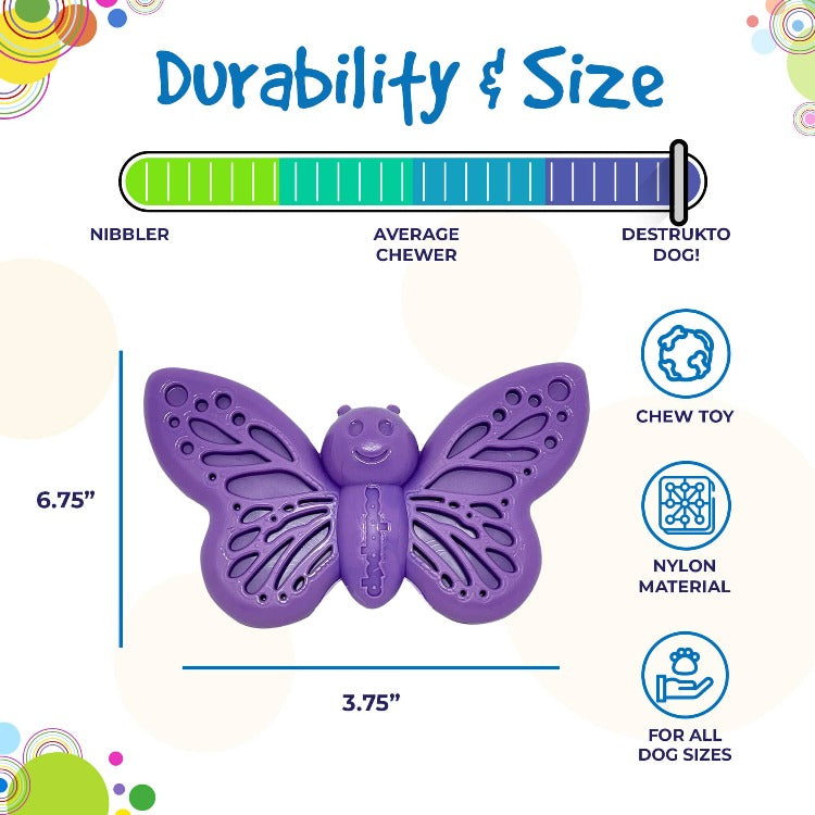 Butterfly Nylon Chew & Enrichment Toy | 2-in-1 for Aggressive Chewers | SodaPup - Elite Pet Collective