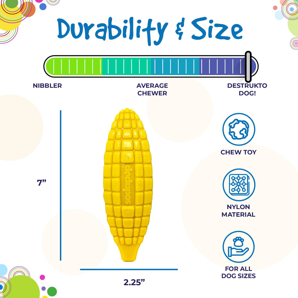 Corn on the Cob Nylon Dog Toy for Aggressive Chewers | USA Made | SodaPup - Elite Pet Collective
