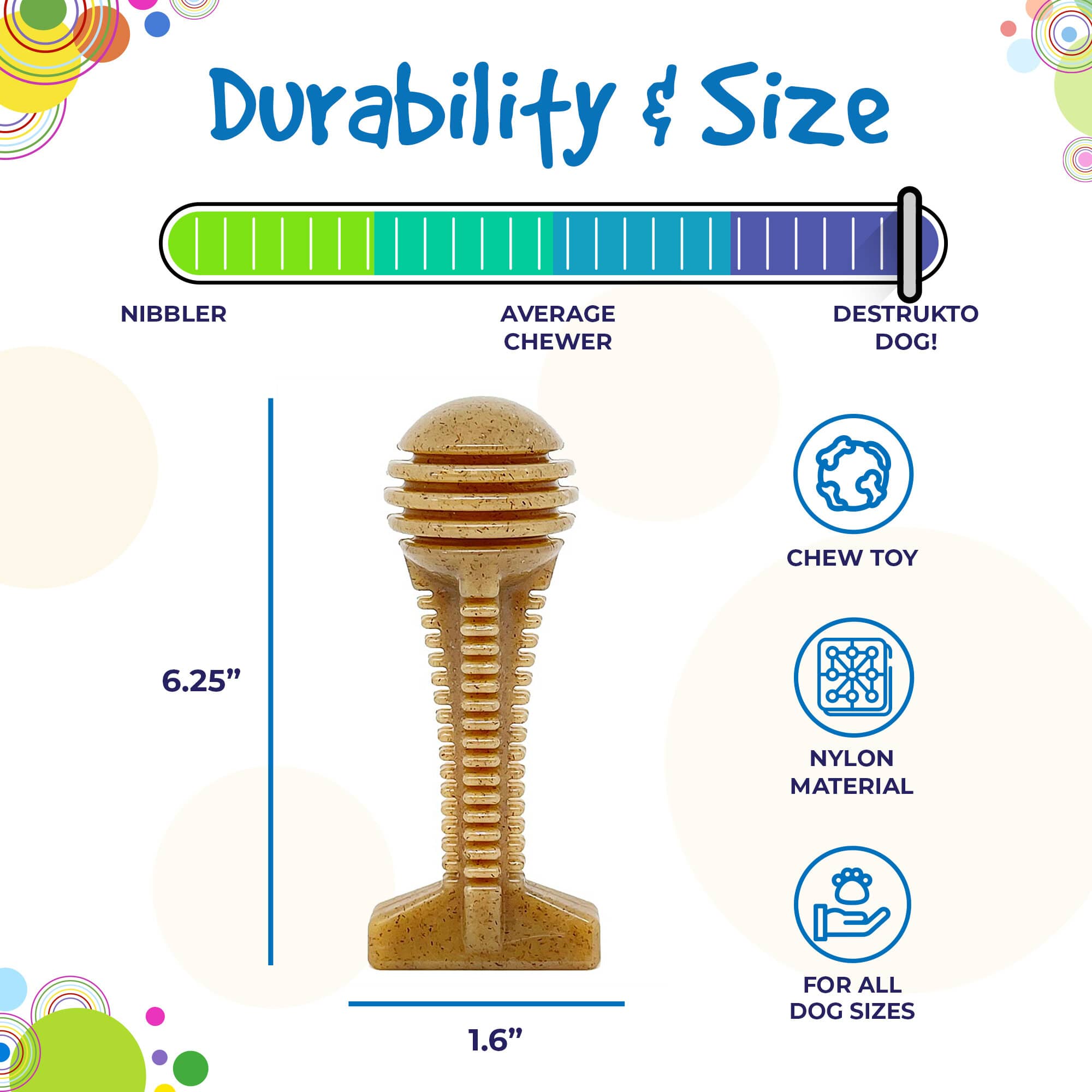 Honey Bone Dental Tower Nylon Chew Toy for Aggressive Chewers | USA Made - Elite Pet Collective