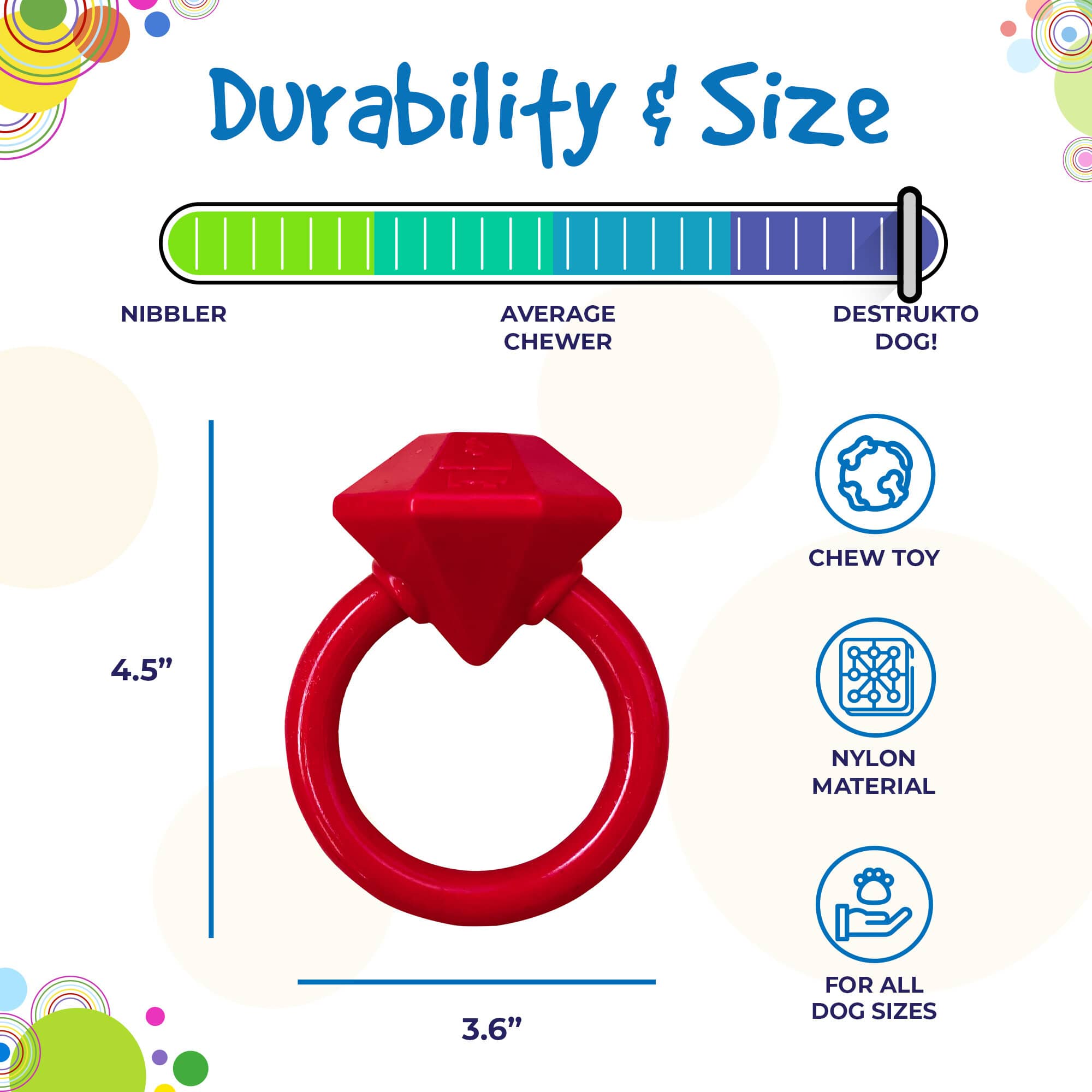 Diamond Ring Nylon Teething Ring for Puppies | Durable & USA Made - Elite Pet Collective