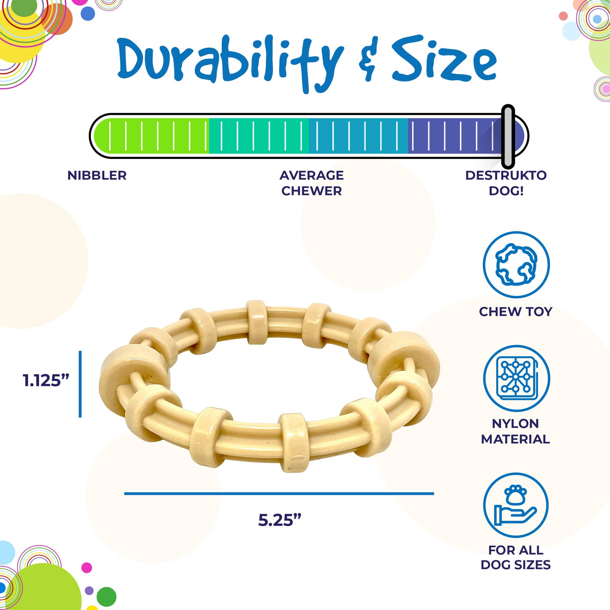 Chicken Flavored Teething Ring for Puppies & Aggressive Chewers | USA Made - Elite Pet Collective