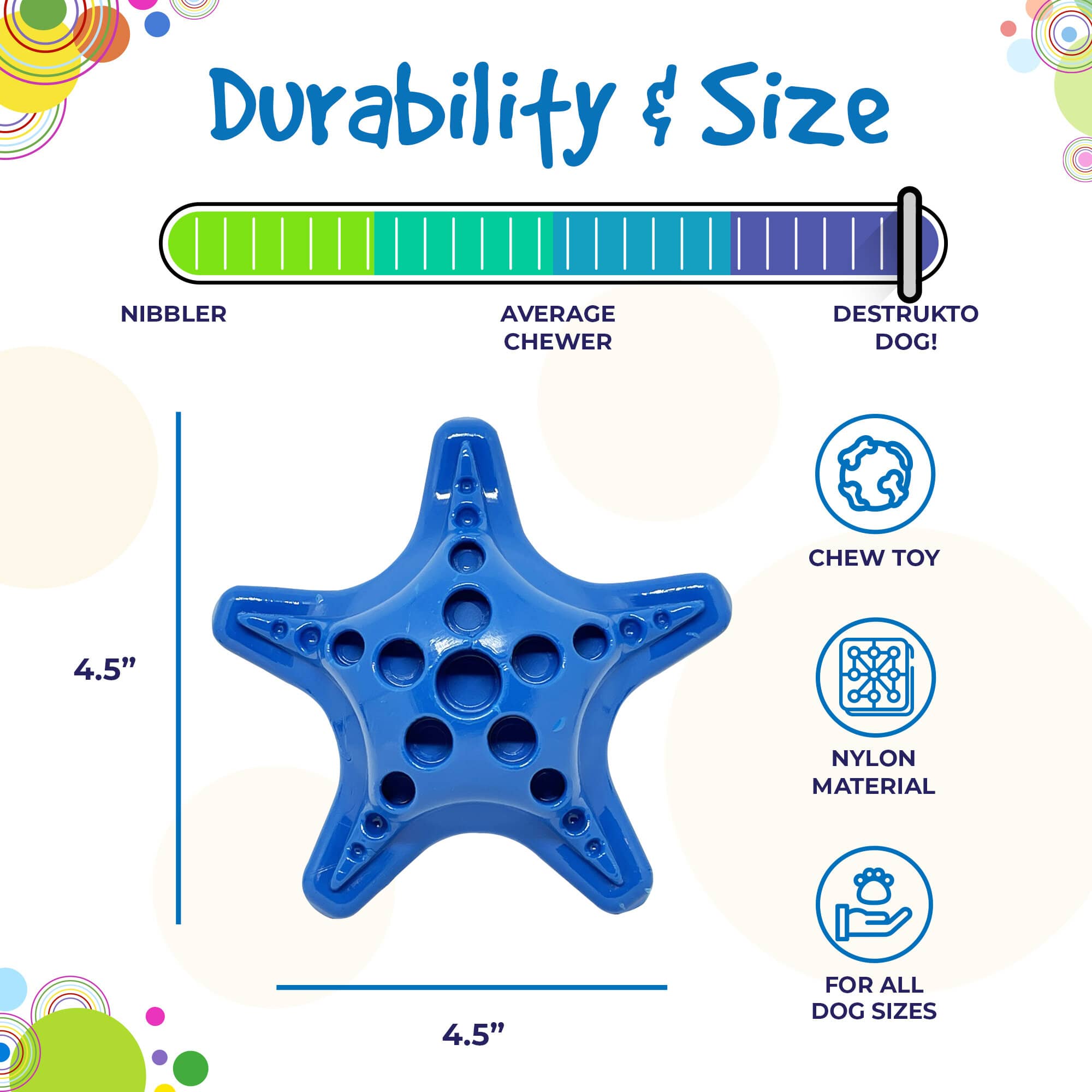 Starfish Nylon Dog Chew Toy for Aggressive Chewers | USA Made | SodaPup - Elite Pet Collective