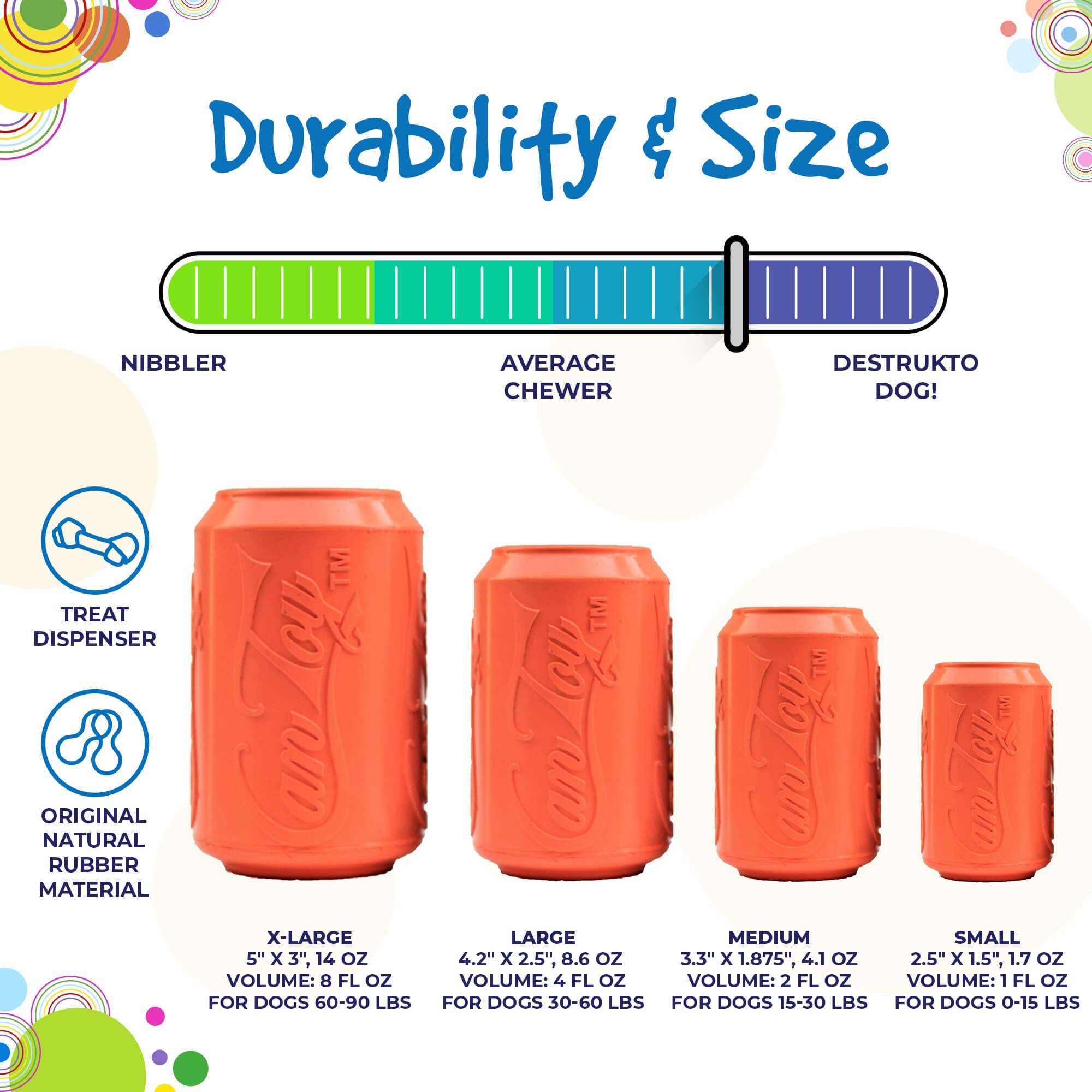 Can Toy Rubber Dog Chew Toy for Average Chewers | Treat Dispenser | USA Made - Elite Pet Collective