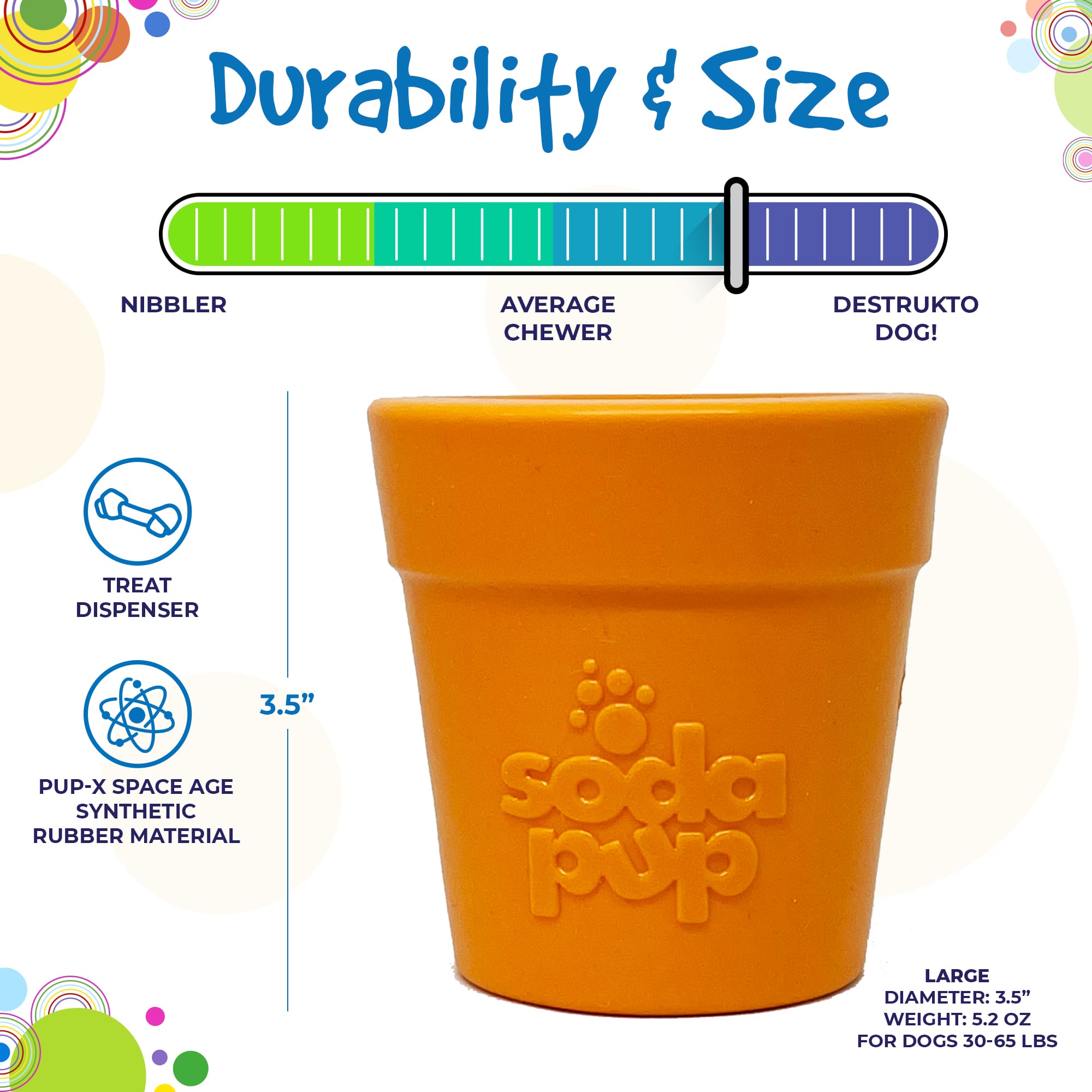 Large Flower Pot eCup Dog Treat Dispenser | Durable USA-Made Enrichment Toy | SodaPup - Elite Pet Collective