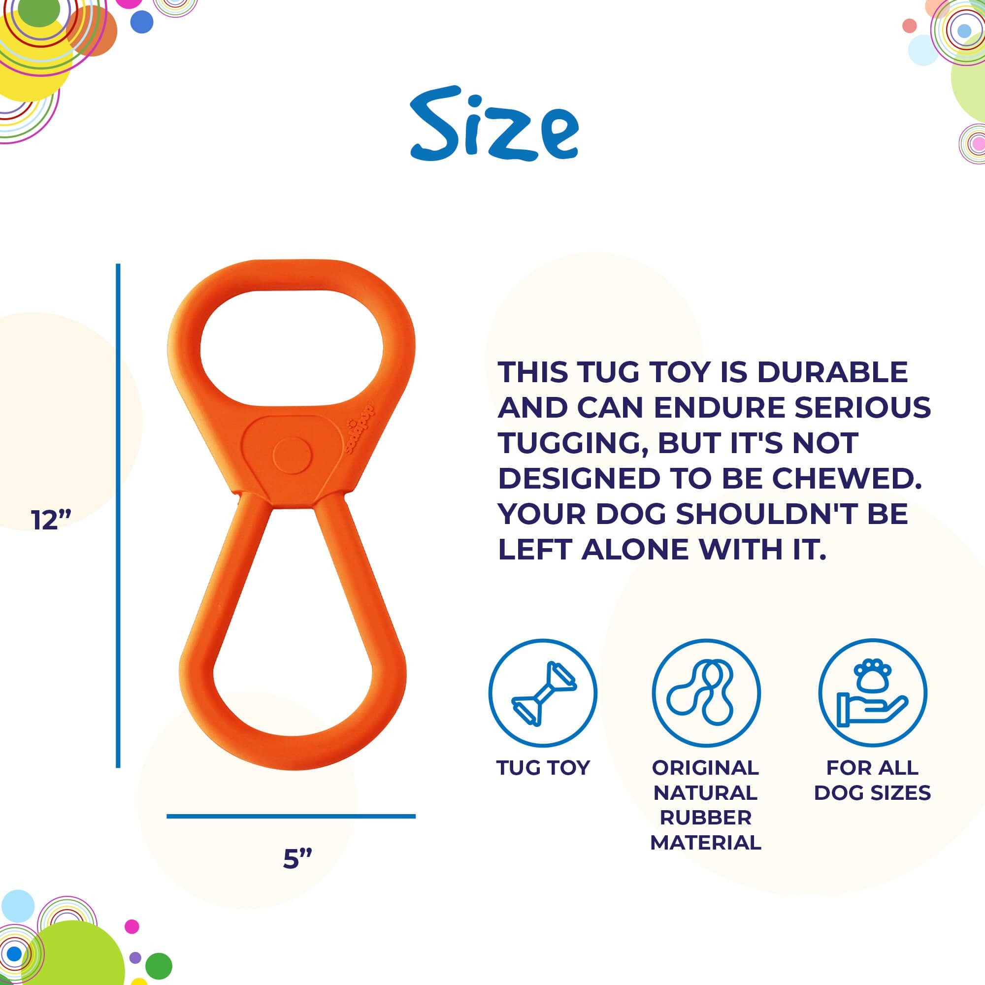 Pop Top Rubber Tug Toy for Interactive Play | Heavy Chewers | USA Made | SodaPup - Elite Pet Collective