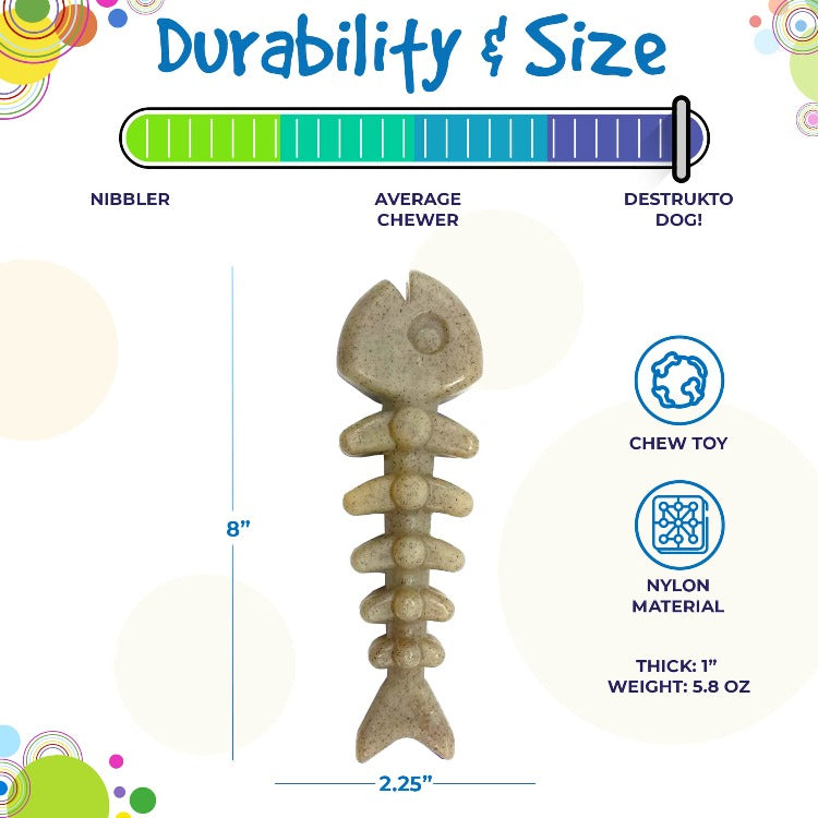Fish Bone Nylon Dog Toy for Aggressive Chewers | USA Made | SodaPup - Elite Pet Collective