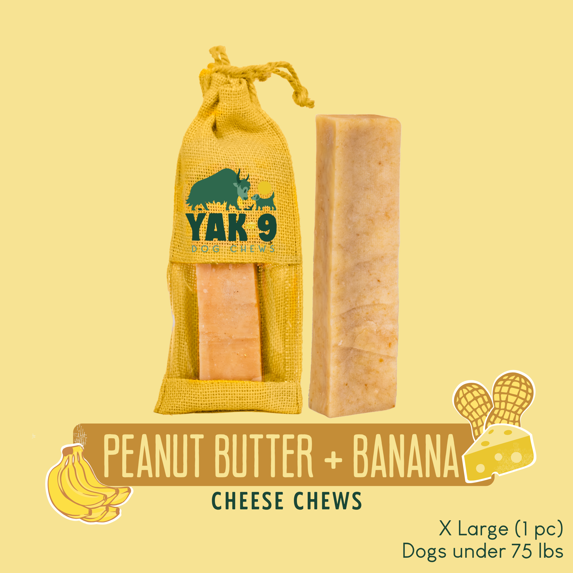 Peanut Butter & Banana Chews for Dogs - Elite Pet Collective