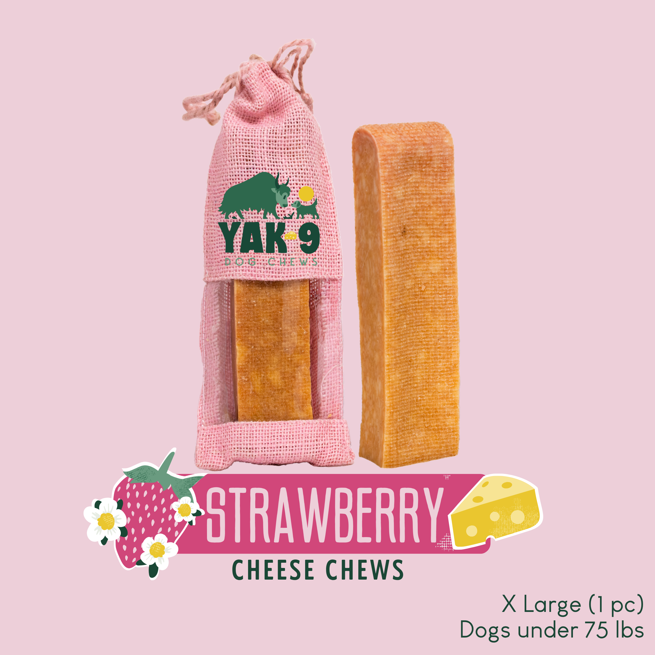 Strawberry Cheese Chews for Dogs - Elite Pet Collective