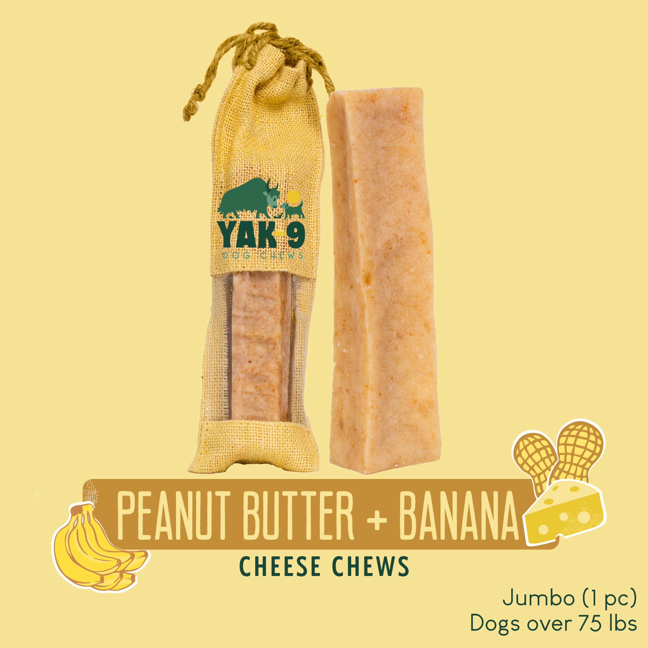 Peanut Butter & Banana Chews for Dogs - Elite Pet Collective