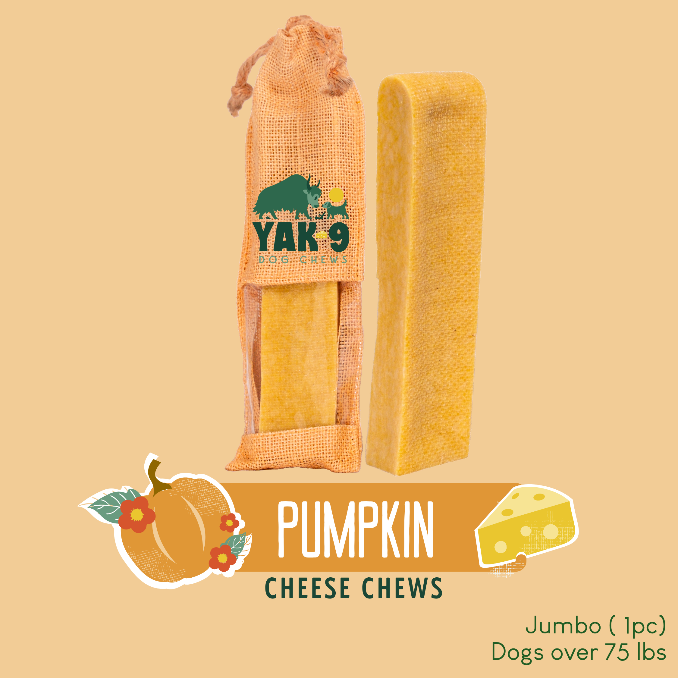 Pumpkin Cheese Chews for Dogs - Elite Pet Collective