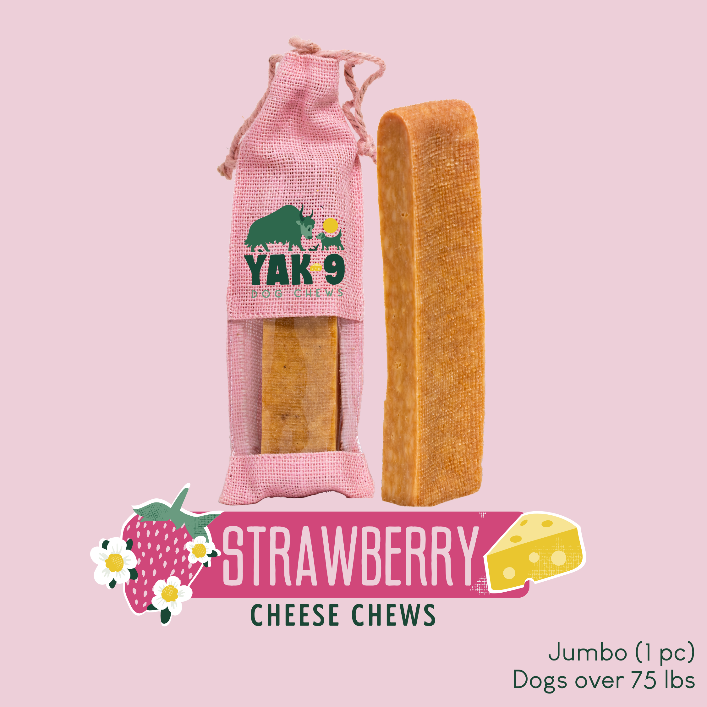 Strawberry Cheese Chews for Dogs - Elite Pet Collective