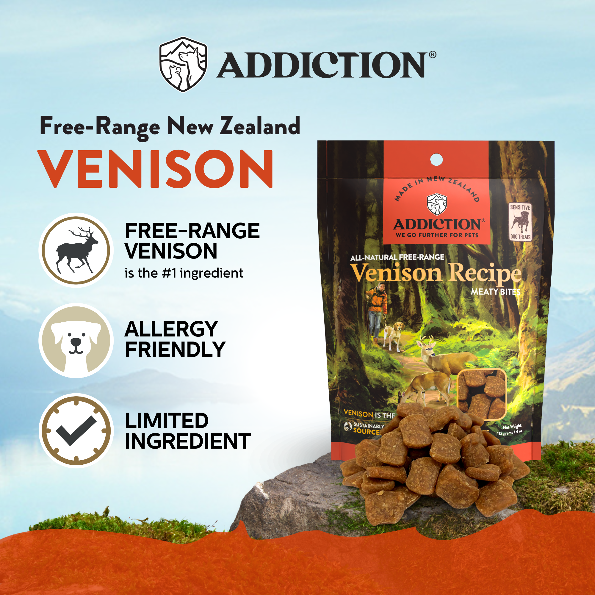 Venison Meaty Bites - Hypoallergenic Dog Treats - Elite Pet Collective