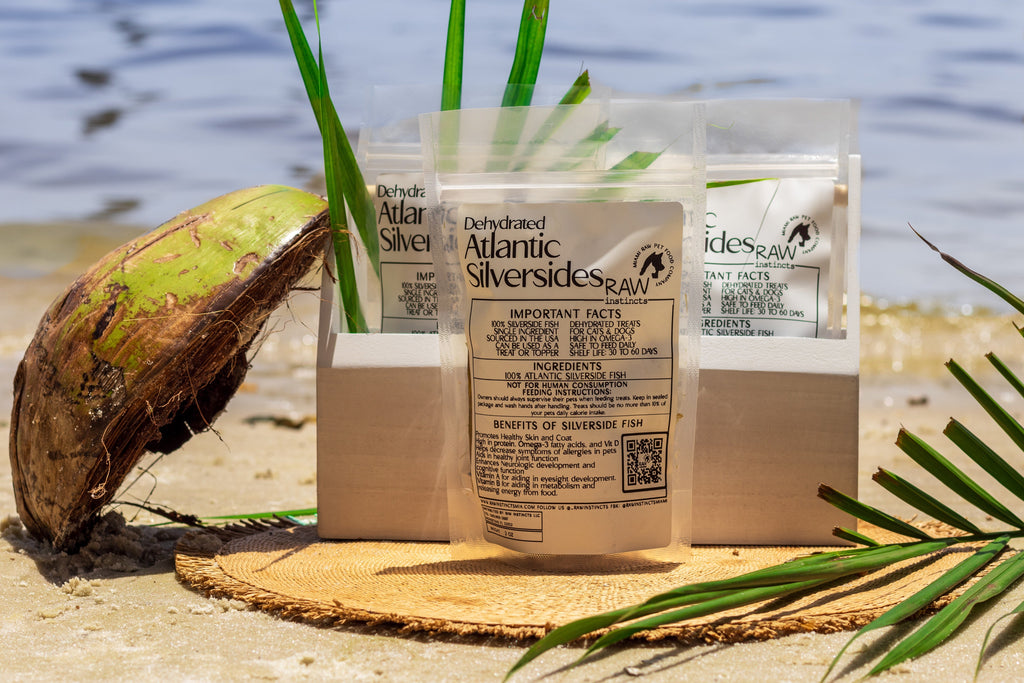 Dehydrated Atlantic Silverside – 1.7oz | Raw Instincts | Small Batch Florida Fish Treat for Cats & Dogs - Elite Pet Collective